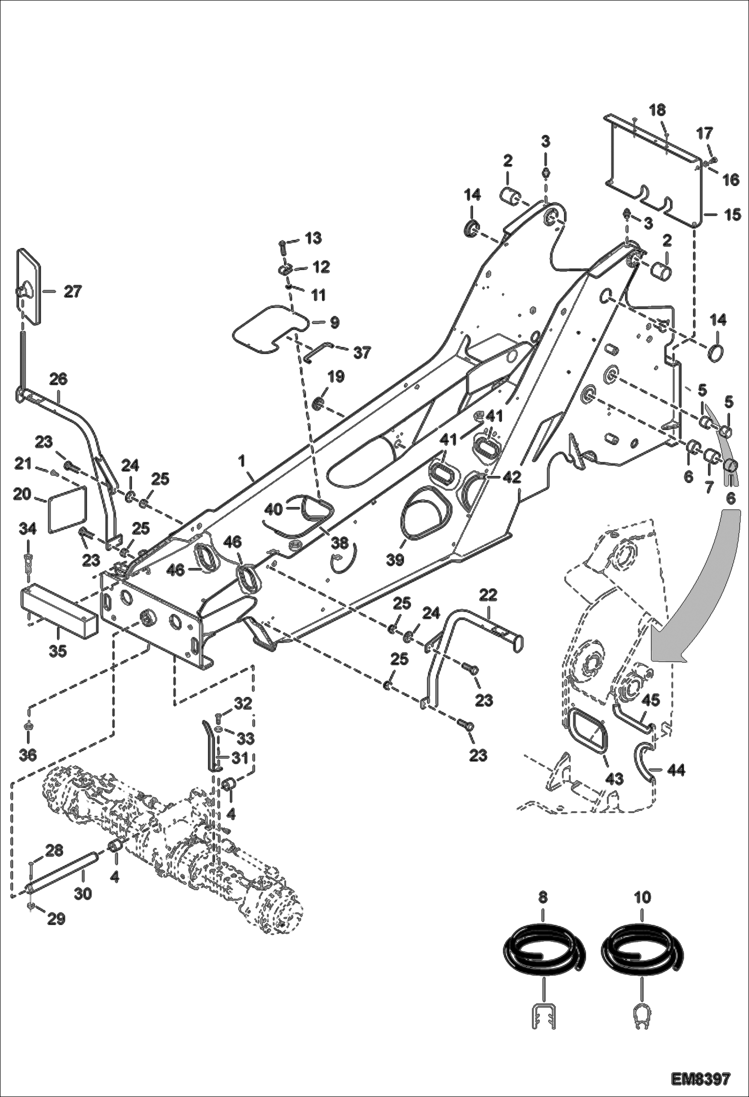 Схема запчастей Bobcat T35120SL - FRAME MAIN FRAME