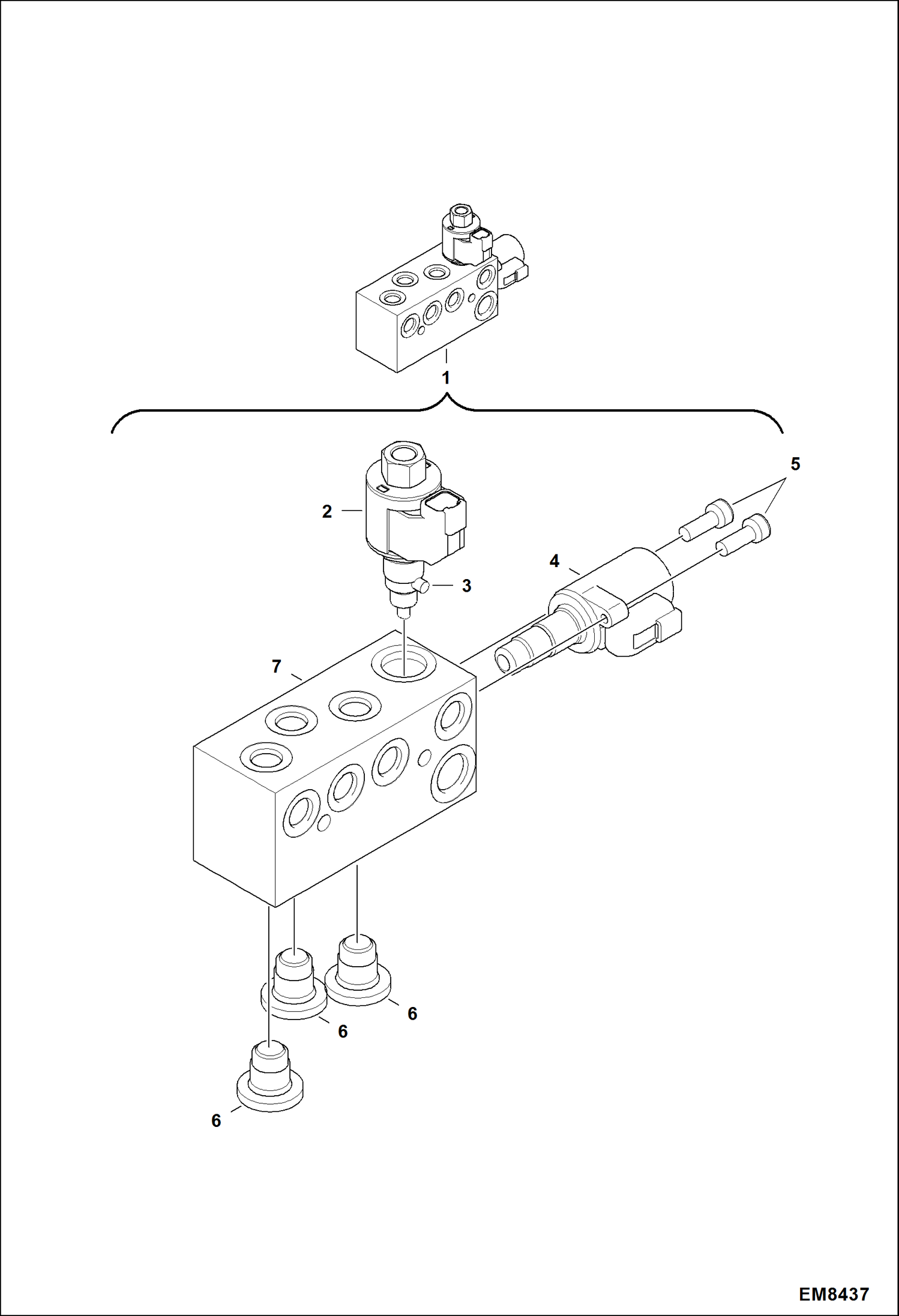 Схема запчастей Bobcat T2250 - AMA - INSTALLATION (Valve) (S/N AC1915000 & Above) HYDRAULIC SYSTEM