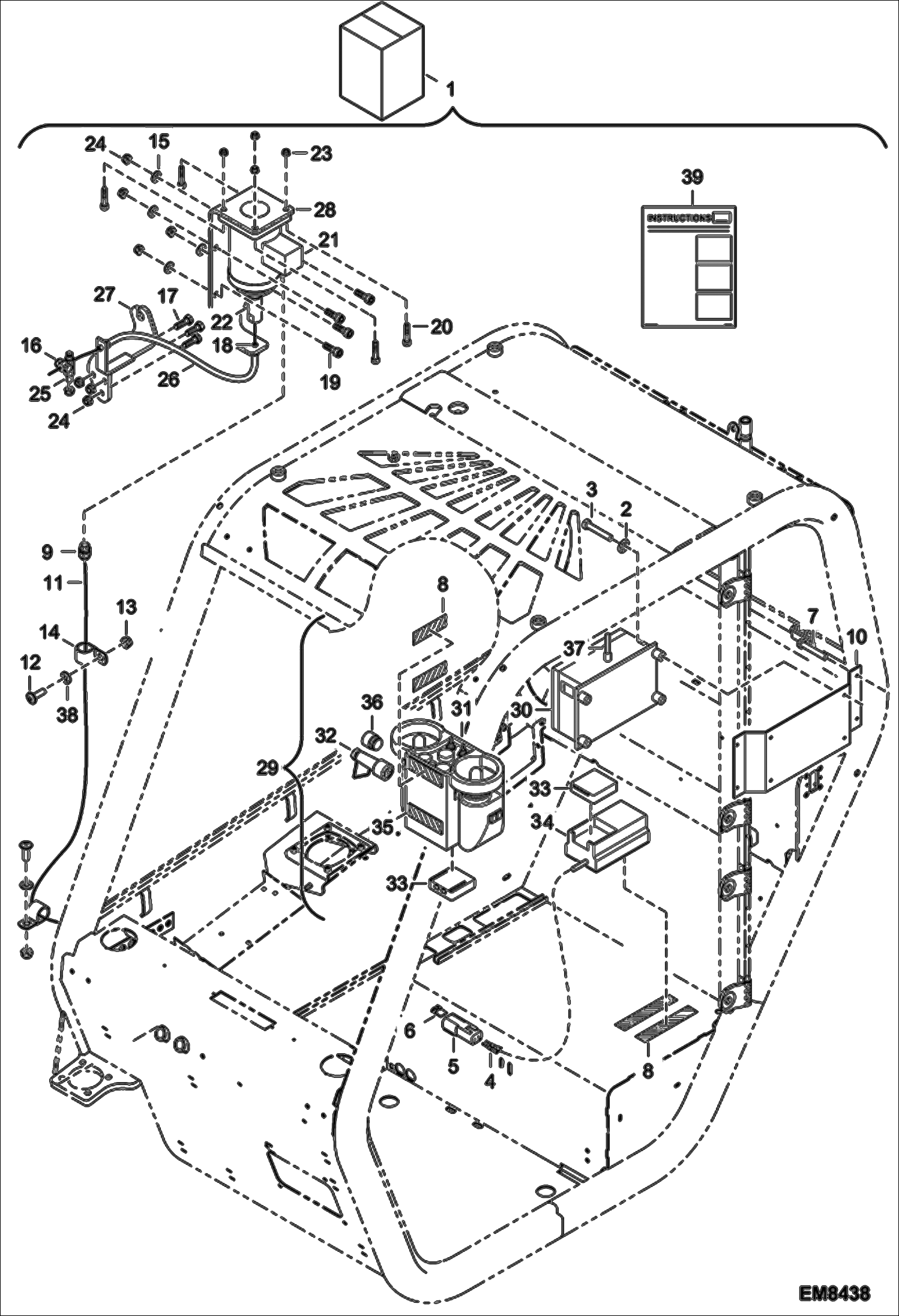 Схема запчастей Bobcat T40140 - RADIO CONTROL KIT (For Machines Equiped Platform Ready) (S/N 363212001 & Above, 363312001 & Above) ACCESSORIES & OPTIONS