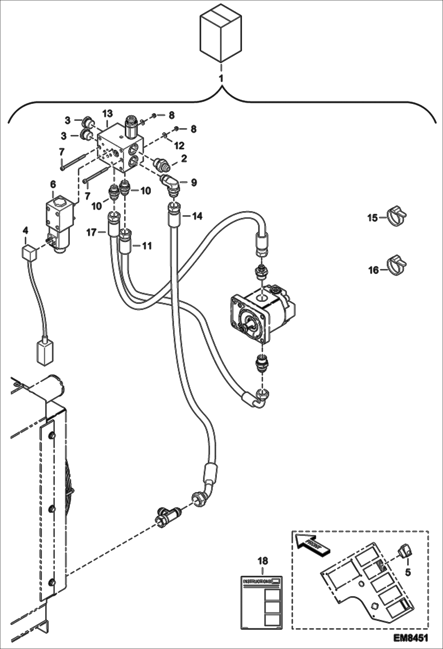 Схема запчастей Bobcat V723 - REVERSE FAN MOTOR KIT (S/N A8HL11001 - 12999, A8HP11001 - 12999) ACCESSORIES & OPTIONS