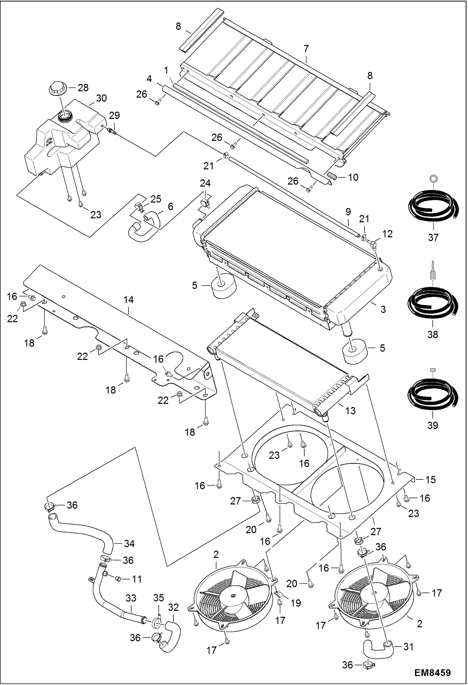 Схема запчастей Bobcat S-Series - COOLING SYSTEM POWER UNIT