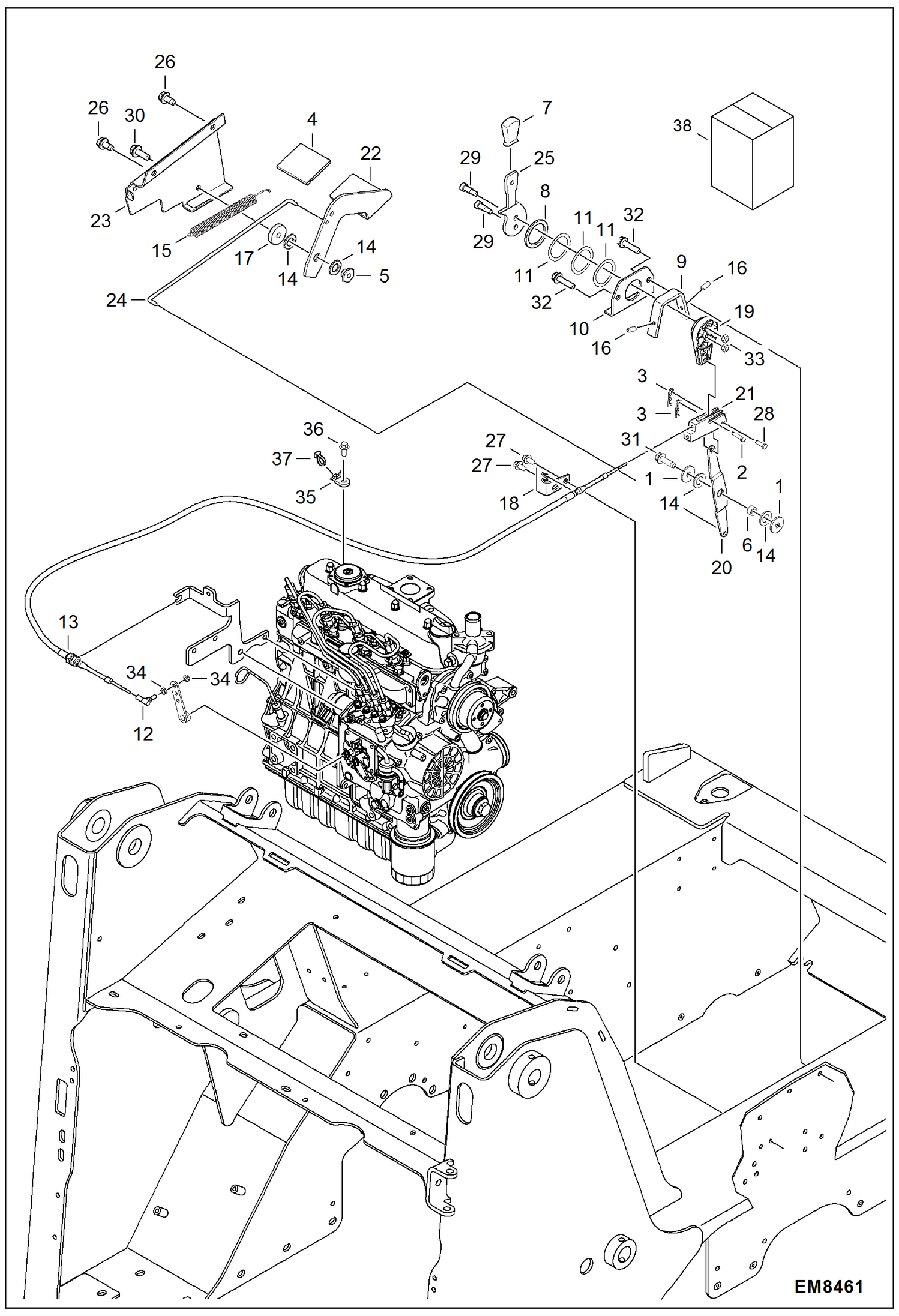 Схема запчастей Bobcat S-Series - ENGINE SPEED CONTROL (Selectable Joystick Controls) POWER UNIT