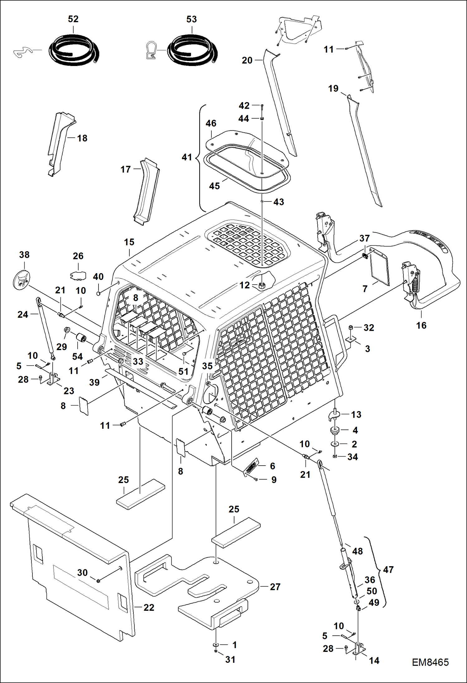 Схема запчастей Bobcat S-Series - OPERATOR CAB MAIN FRAME