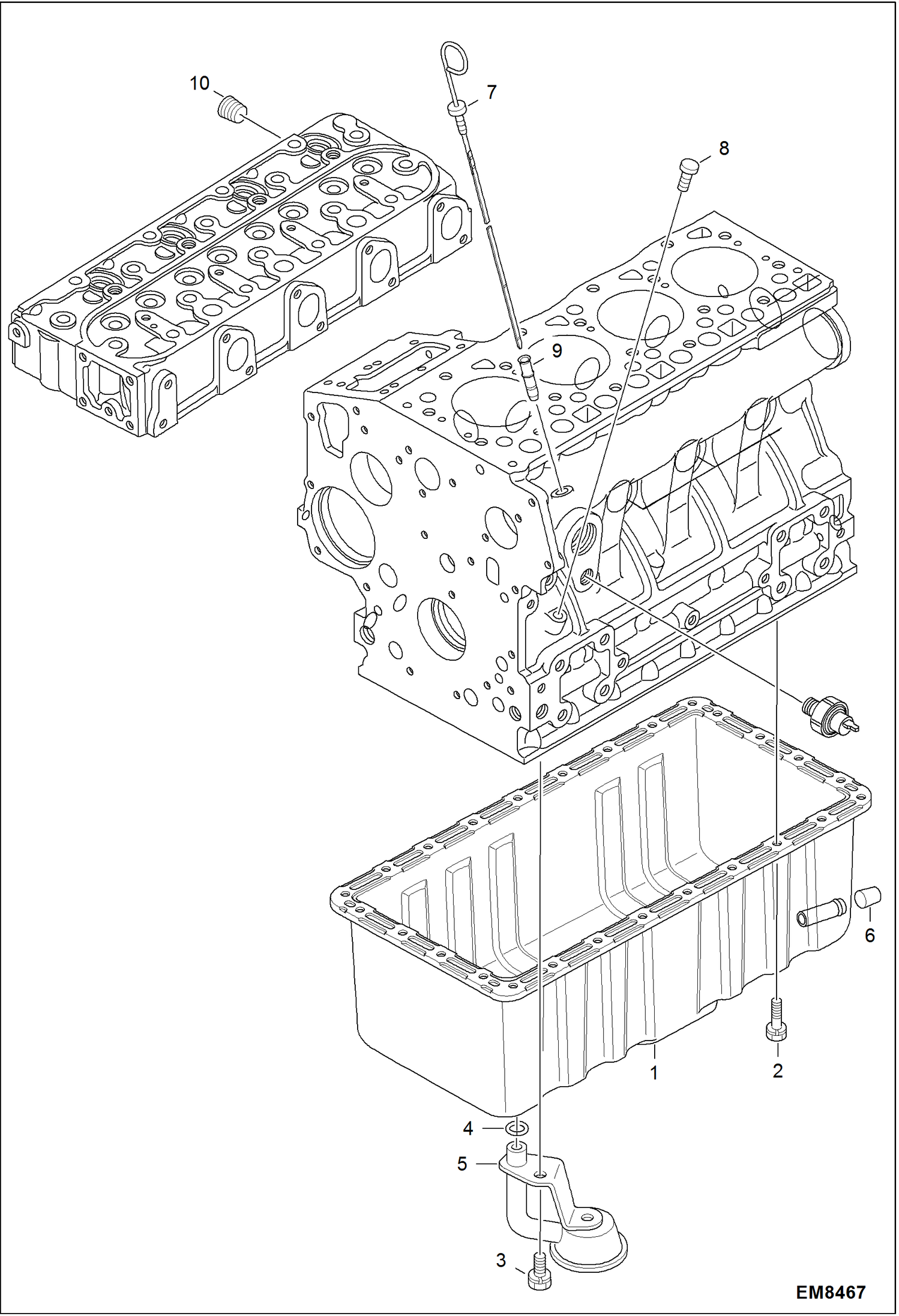 Схема запчастей Bobcat S-Series - OIL PAN POWER UNIT