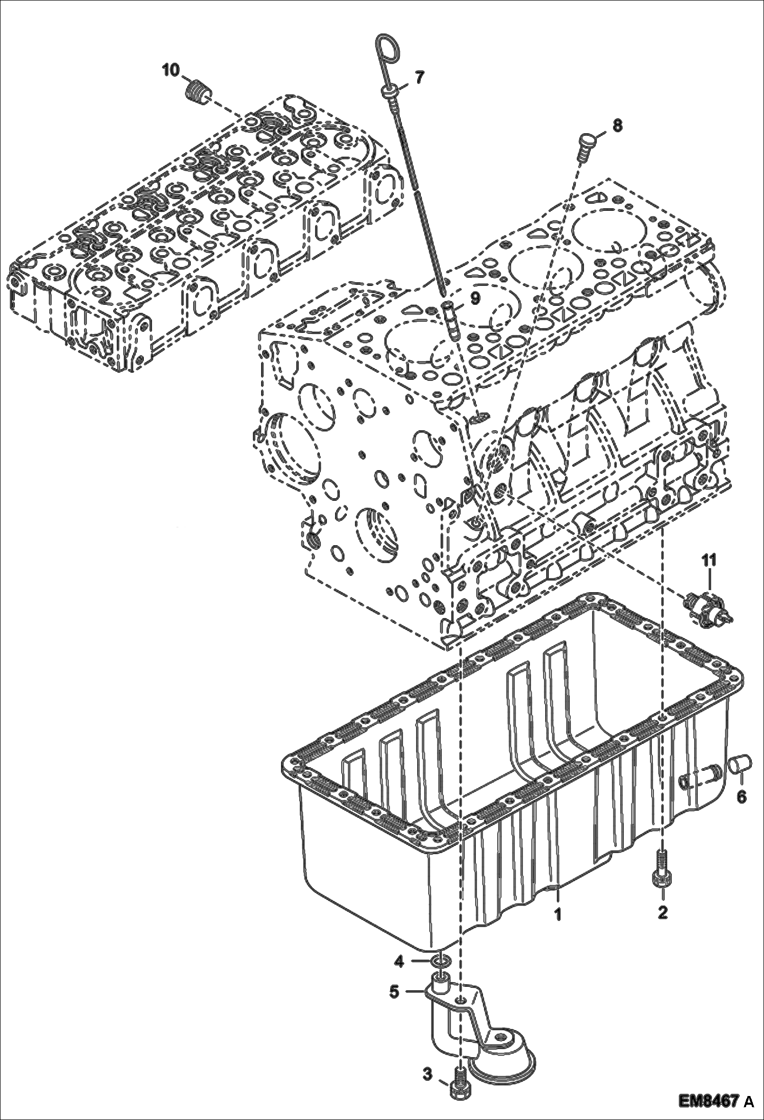 Схема запчастей Bobcat S-Series - OIL PAN REPLACEMENT ENGINE