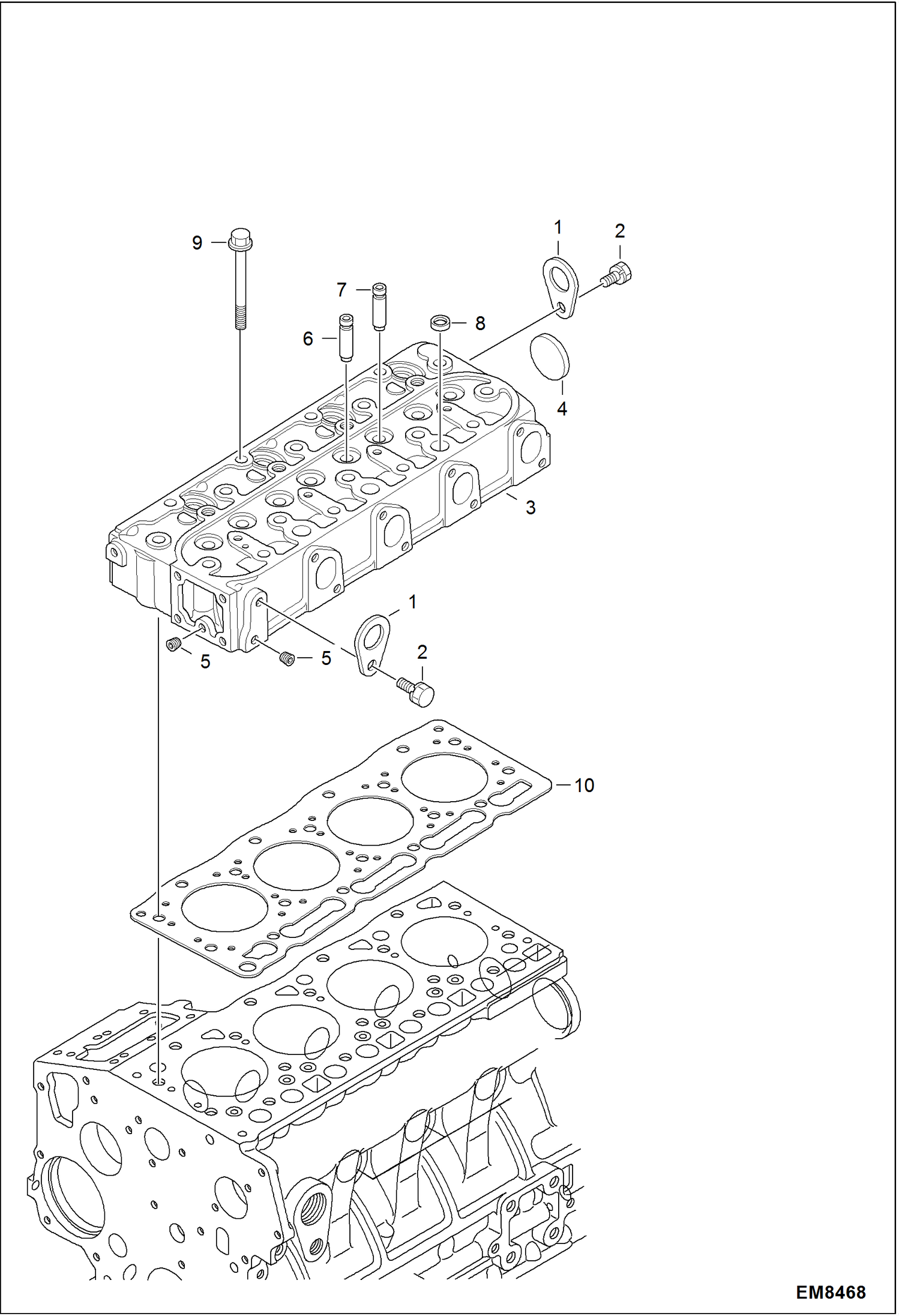 Схема запчастей Bobcat S-Series - CYLINDER HEAD POWER UNIT