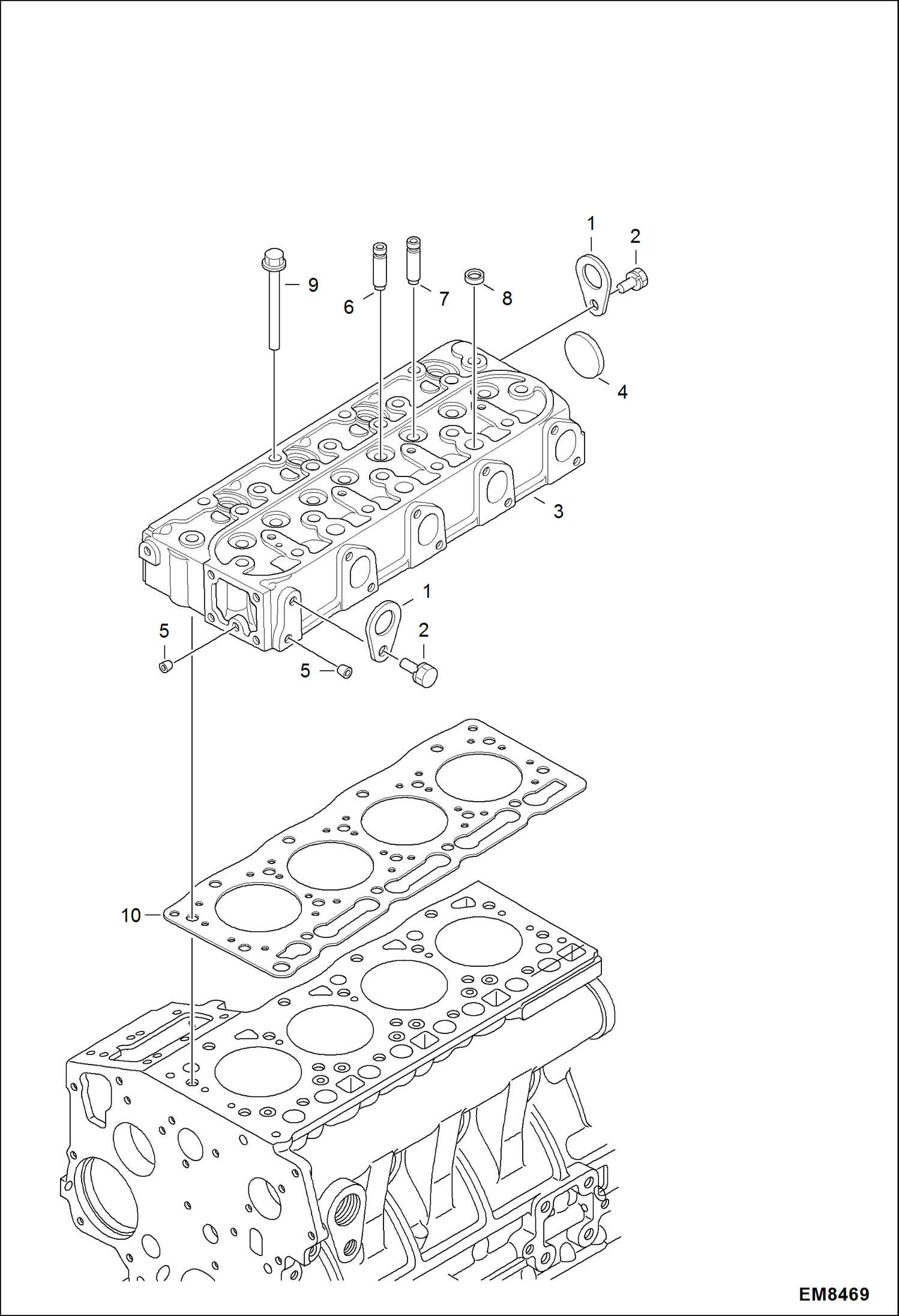 Схема запчастей Bobcat S-Series - CYLINDER HEAD REPLACEMENT ENGINE