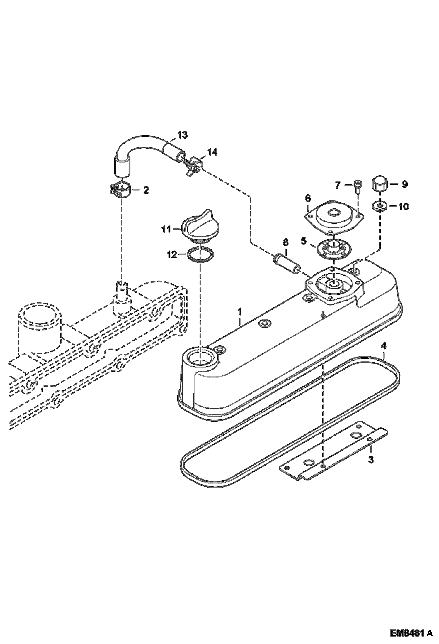 Схема запчастей Bobcat S-Series - ROCKER ARM COVER REPLACEMENT ENGINE