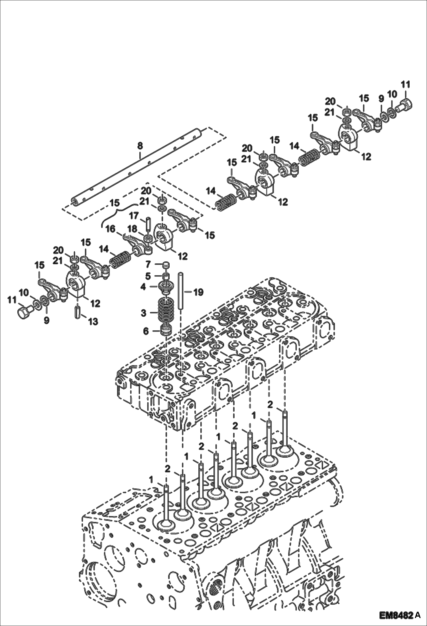 Схема запчастей Bobcat S-Series - VALVES & ROCKER ARM REPLACEMENT ENGINE