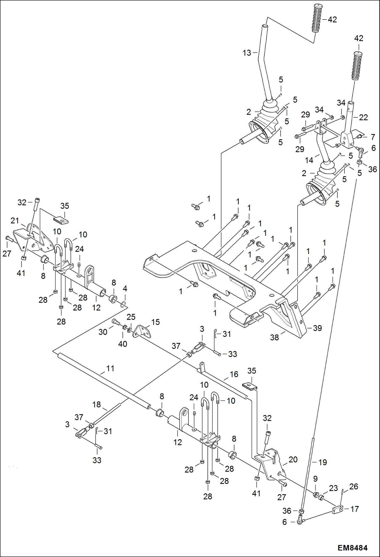 Схема запчастей Bobcat S-Series - HAND CONTROLS HYDRAULIC SYSTEM