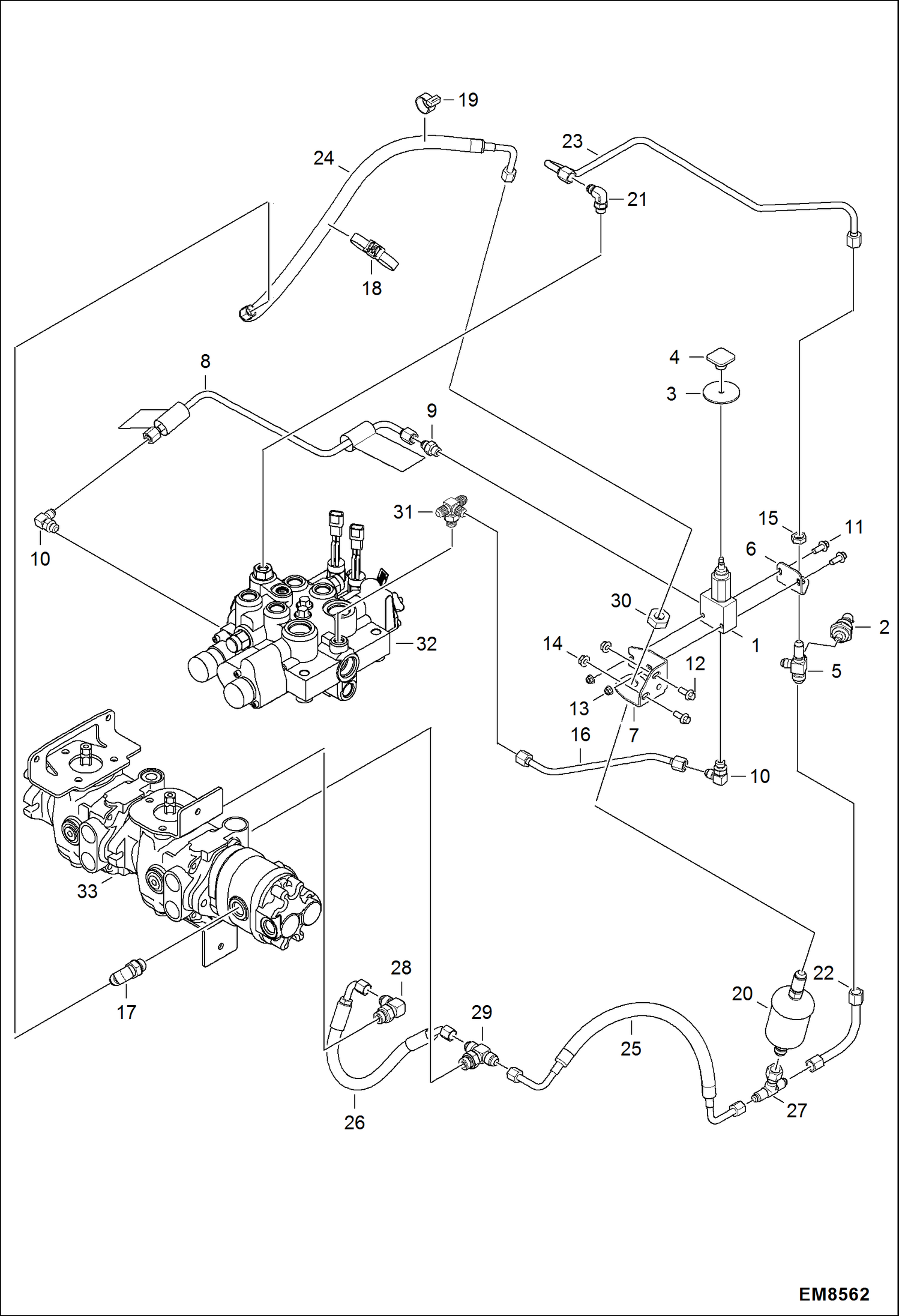 Схема запчастей Bobcat S-Series - MANUAL LIFT RELEASE SYSTEM (Manual Controls) HYDRAULIC SYSTEM