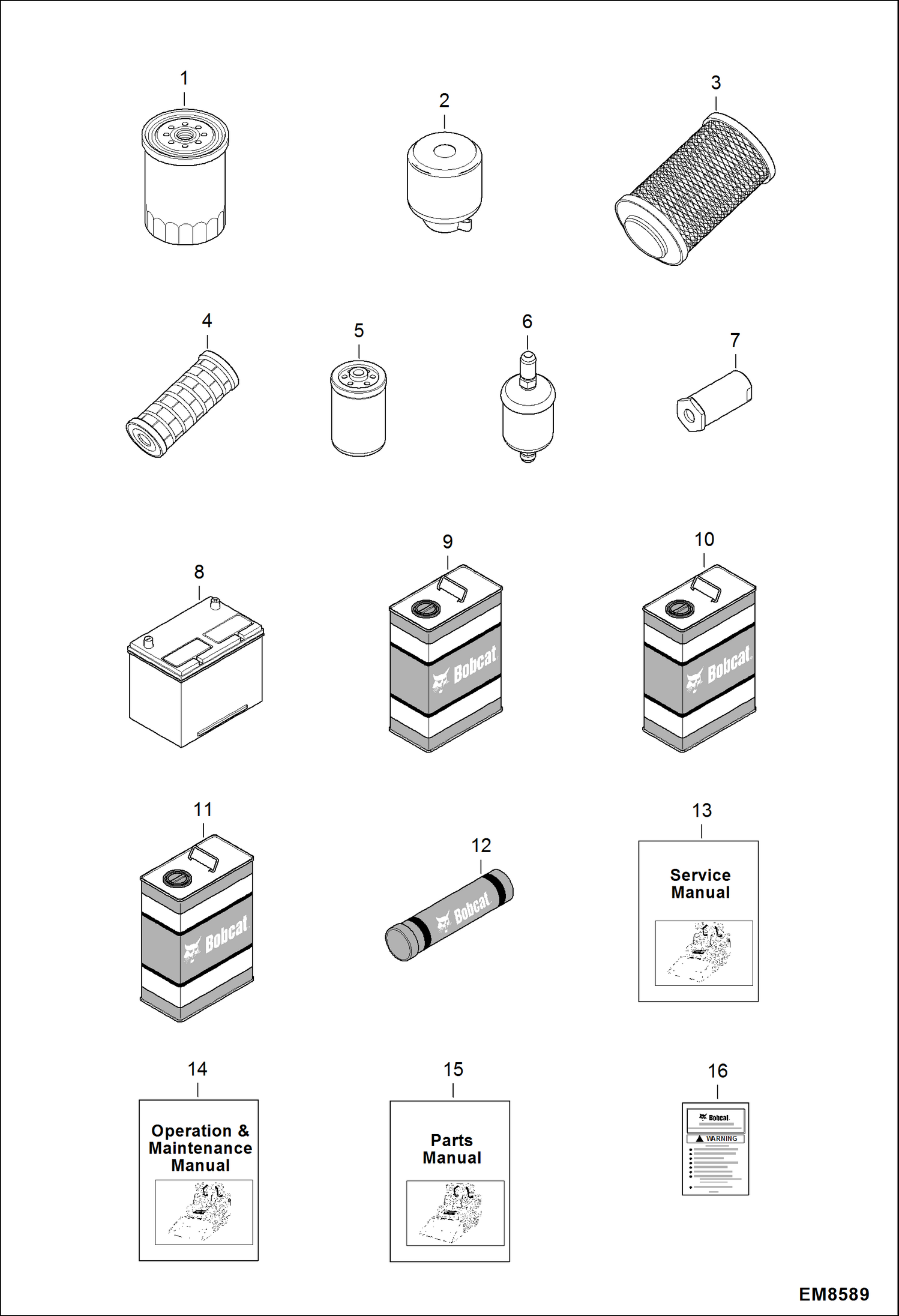 Схема запчастей Bobcat S-Series - MAINTENANCE ITEMS MAINTENANCE ITEMS