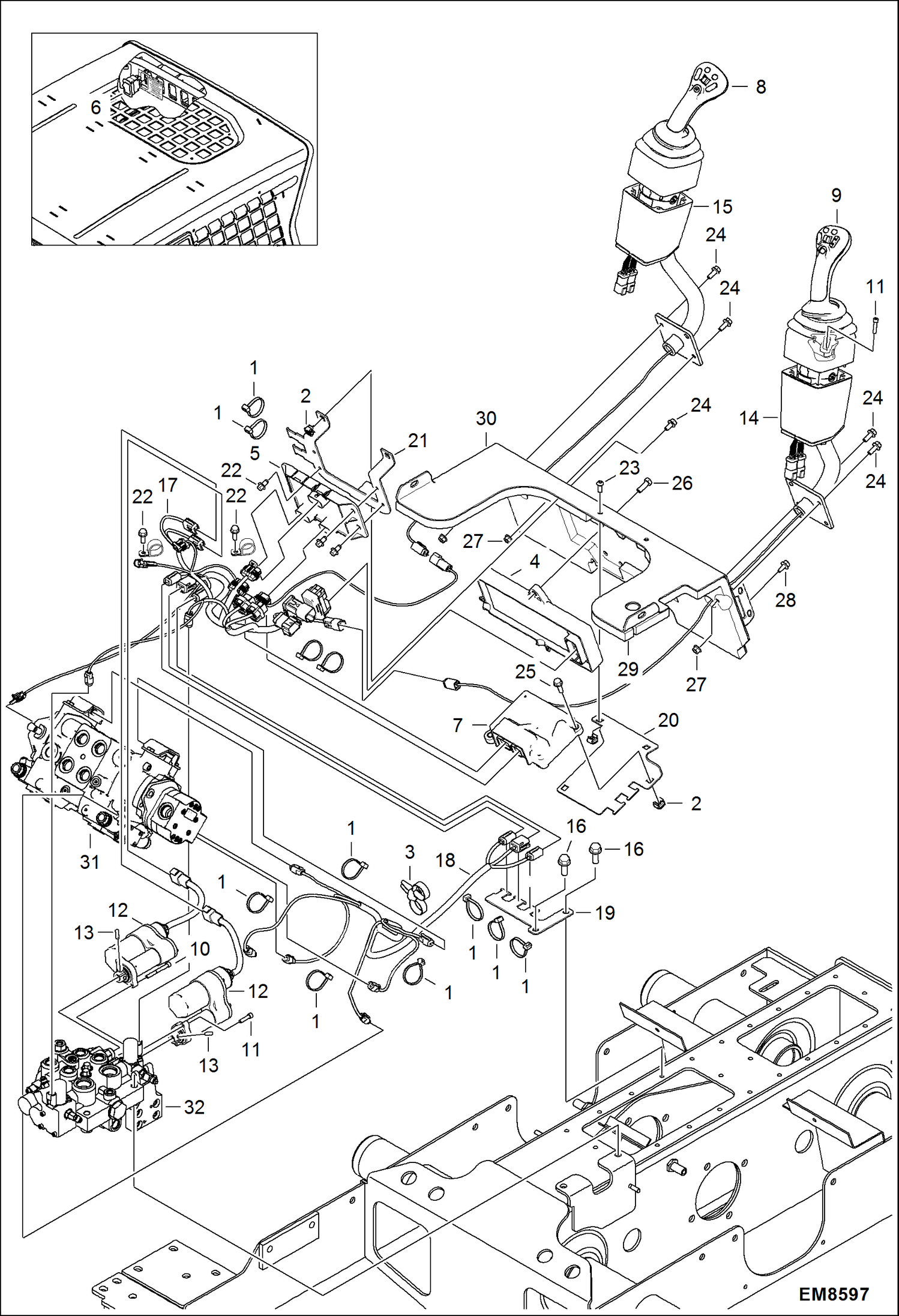 Схема запчастей Bobcat S-Series - ELECTRICAL CIRCUITRY (Selectable Joystick Controls) ELECTRICAL SYSTEM