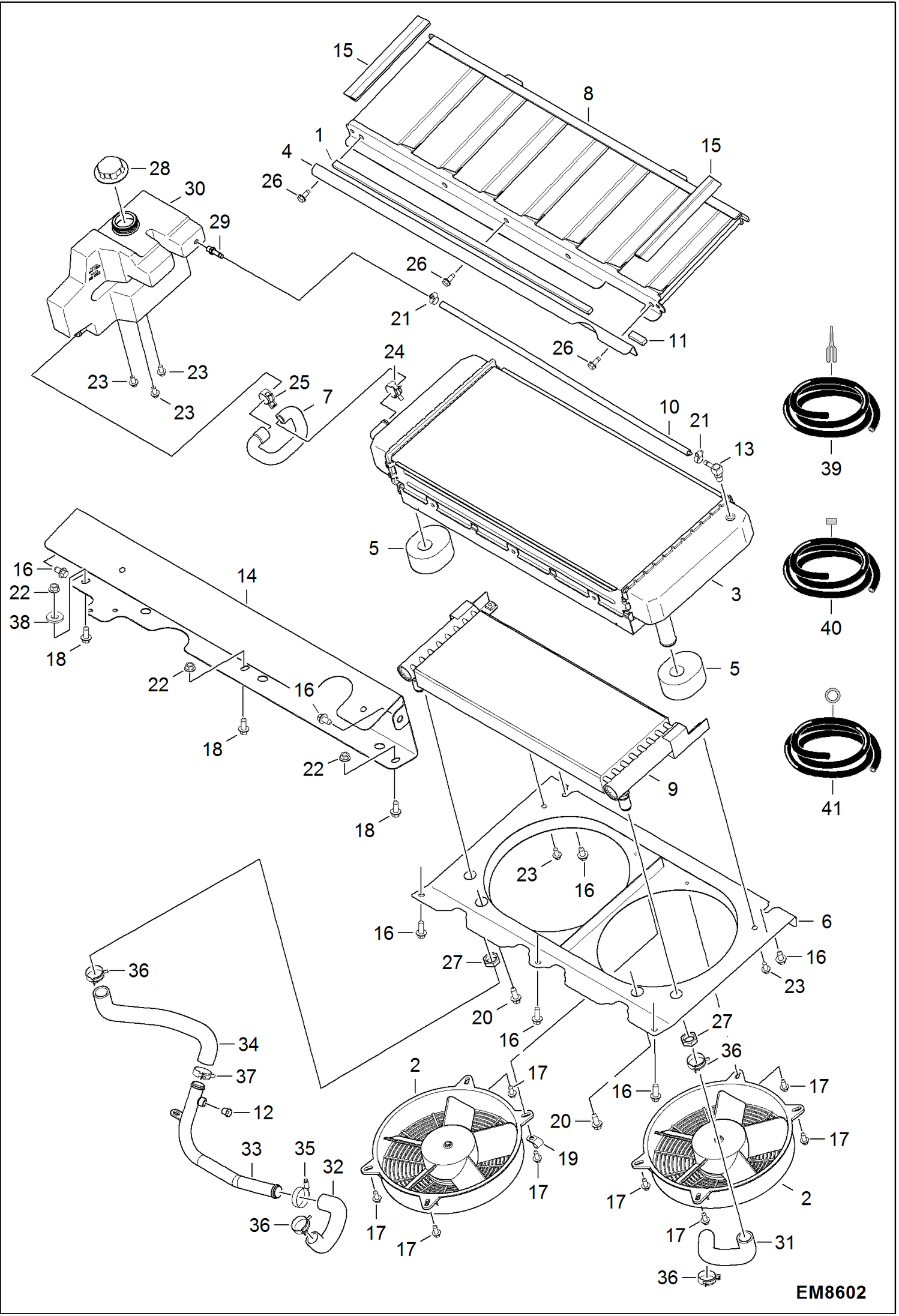 Схема запчастей Bobcat S-Series - COOLING SYSTEM POWER UNIT