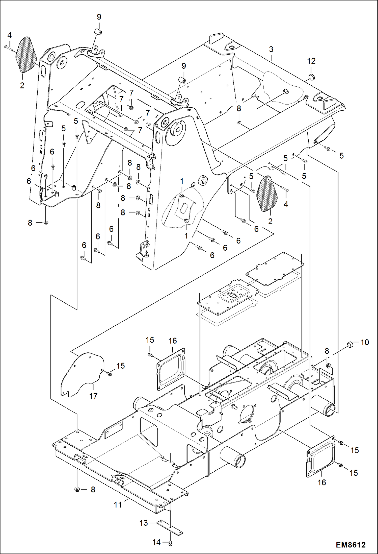 Схема запчастей Bobcat S-Series - MAIN FRAME MAIN FRAME