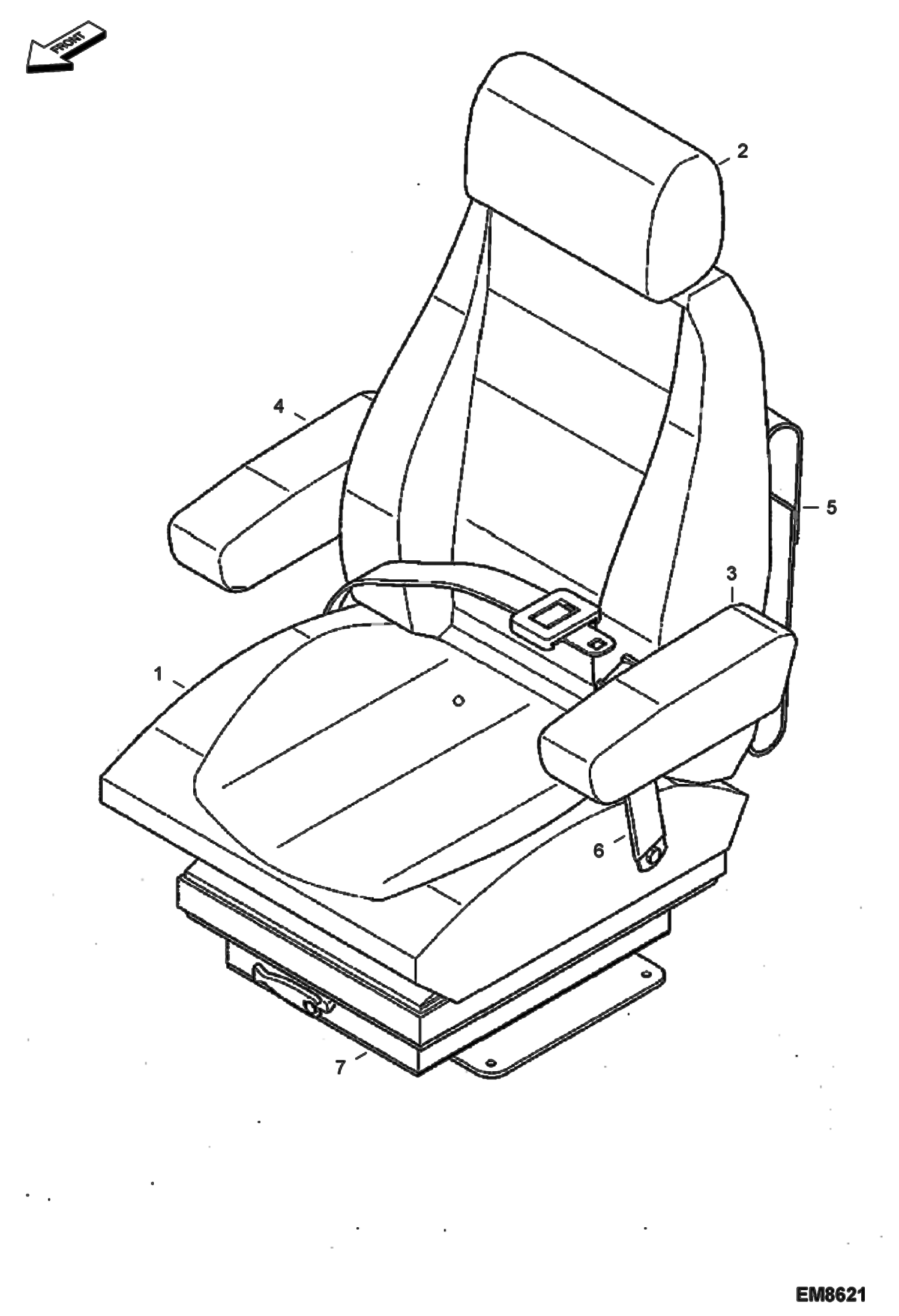 Схема запчастей Bobcat E80 - OPERATOR CAB (Seat) MAIN FRAME