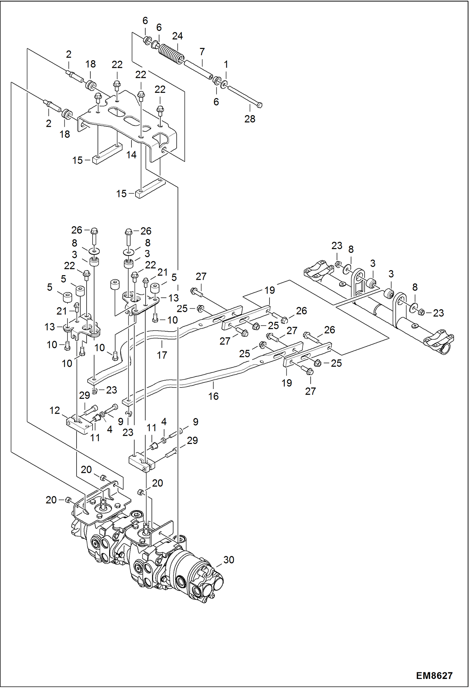 Схема запчастей Bobcat S-Series - HAND CONTROLS (Steering Linkage) (W/Linkage #7184265 & #7184266) HYDRAULIC SYSTEM