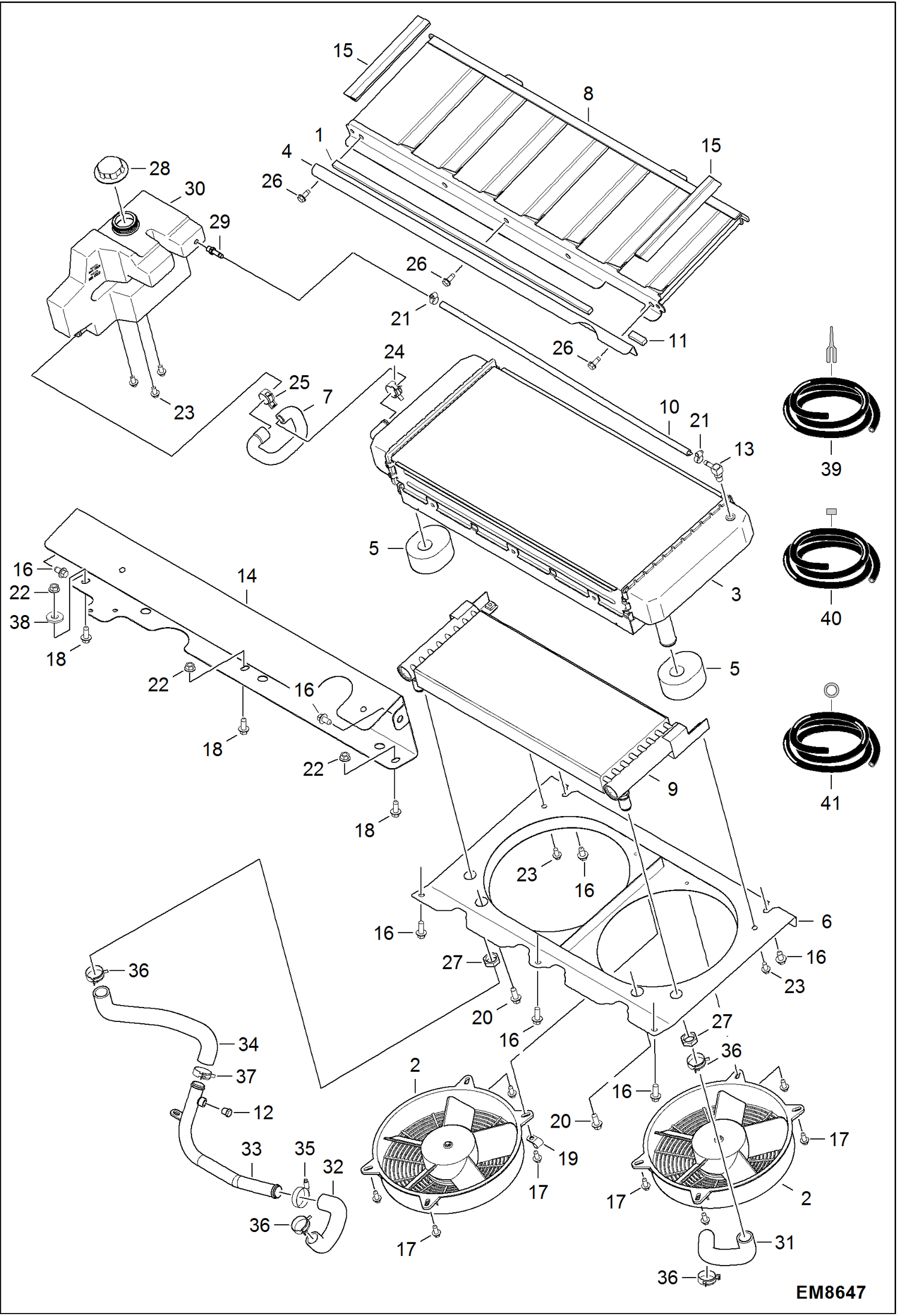 Схема запчастей Bobcat S-Series - COOLING SYSTEM POWER UNIT