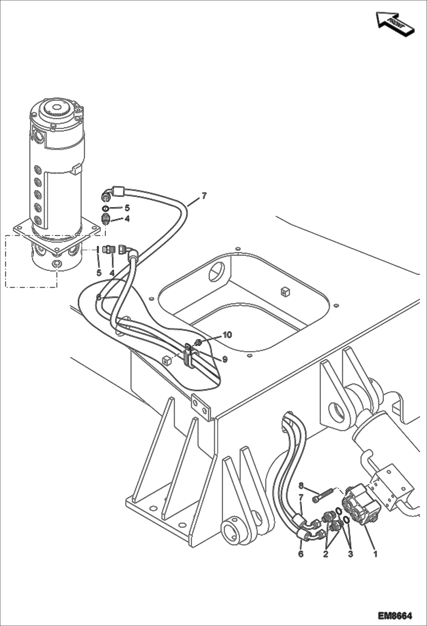 Схема запчастей Bobcat E55W - HYDRAULIC CIRCUITRY (Blade) HYDRAULIC SYSTEM