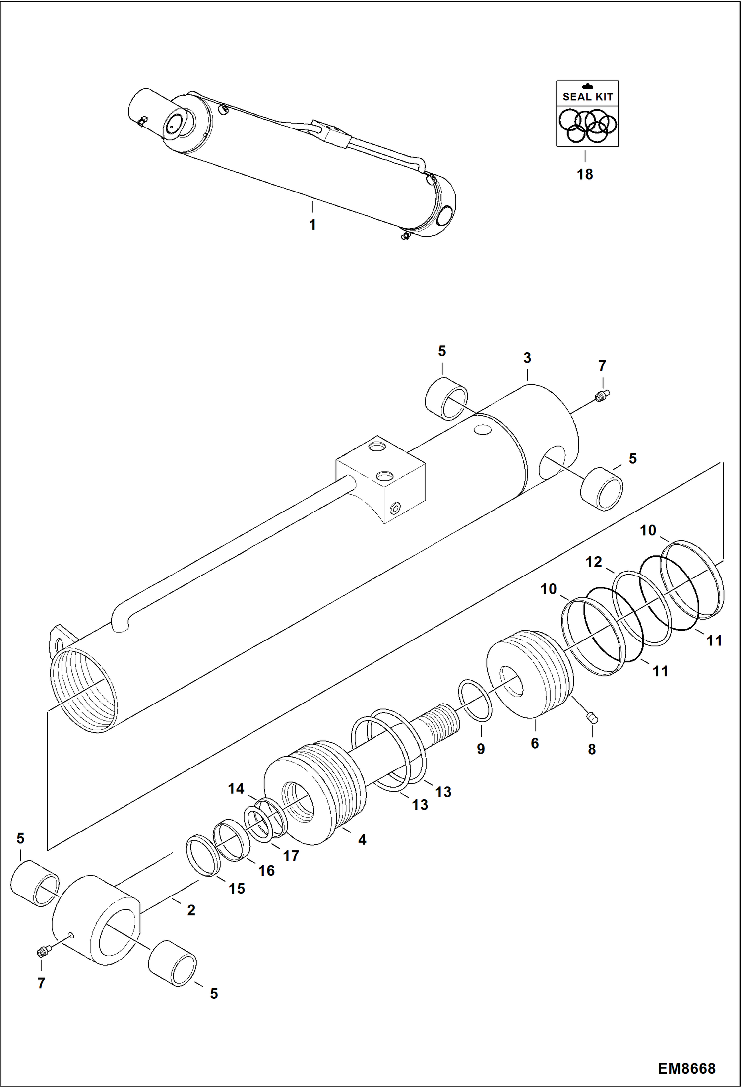 Схема запчастей Bobcat TL470 - LIFT CYLINDER HYDRAULIC SYSTEM