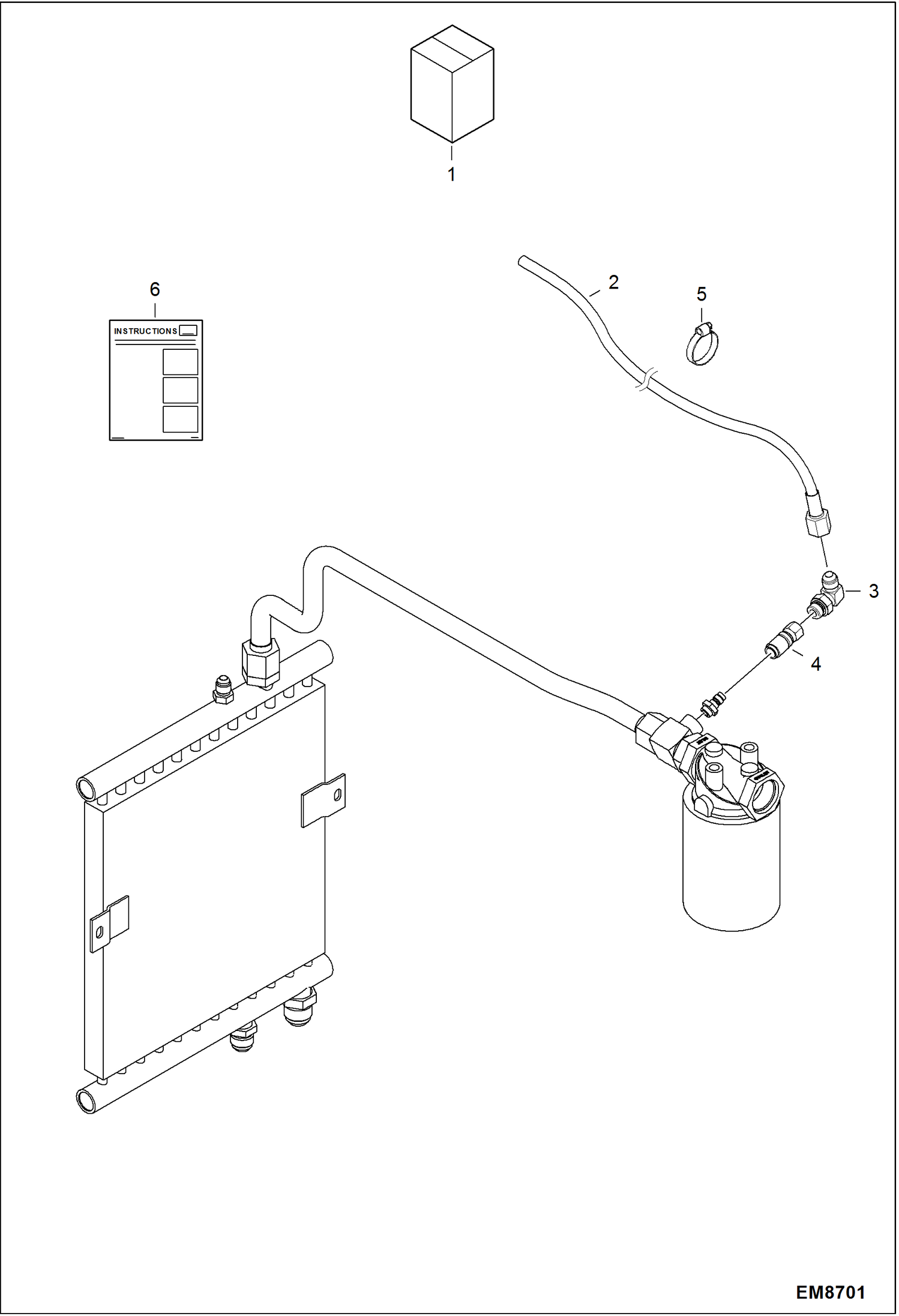 Схема запчастей Bobcat 324 - HOSE AIR BLEED KIT ACCESSORIES & OPTIONS