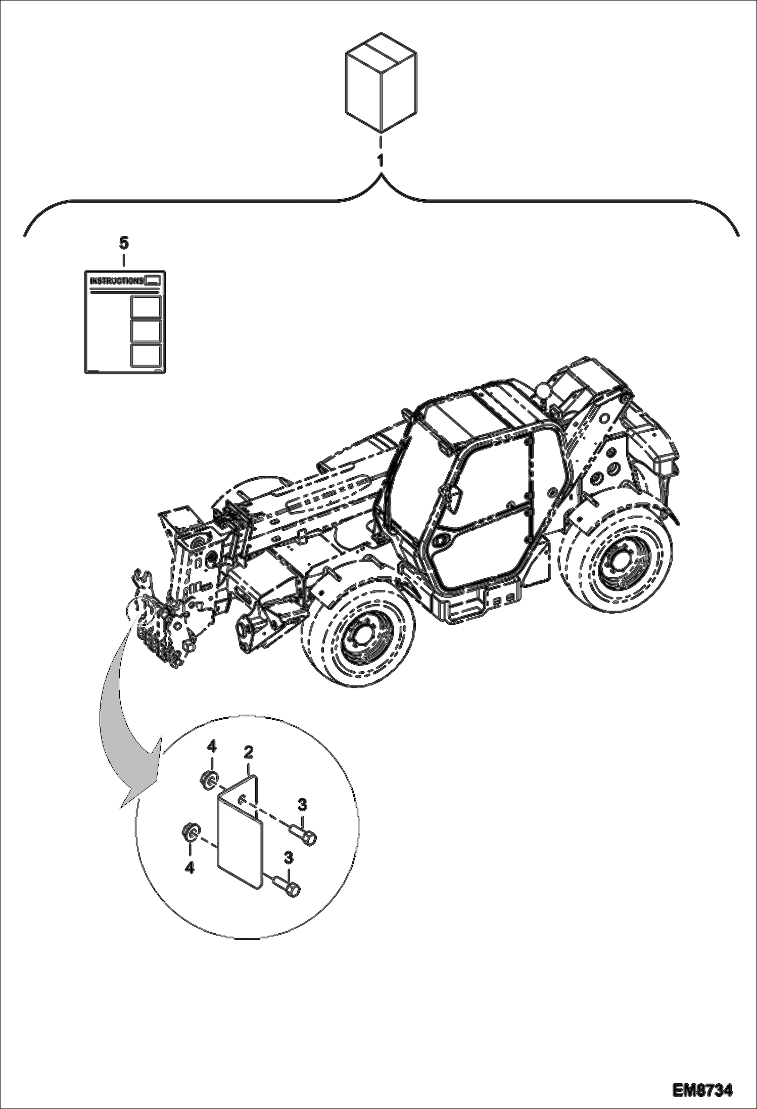 Схема запчастей Bobcat T40140 - TELESCOPE FOR WINCH KIT (12-14m) (S/N A8GA15000 & Above) ACCESSORIES & OPTIONS