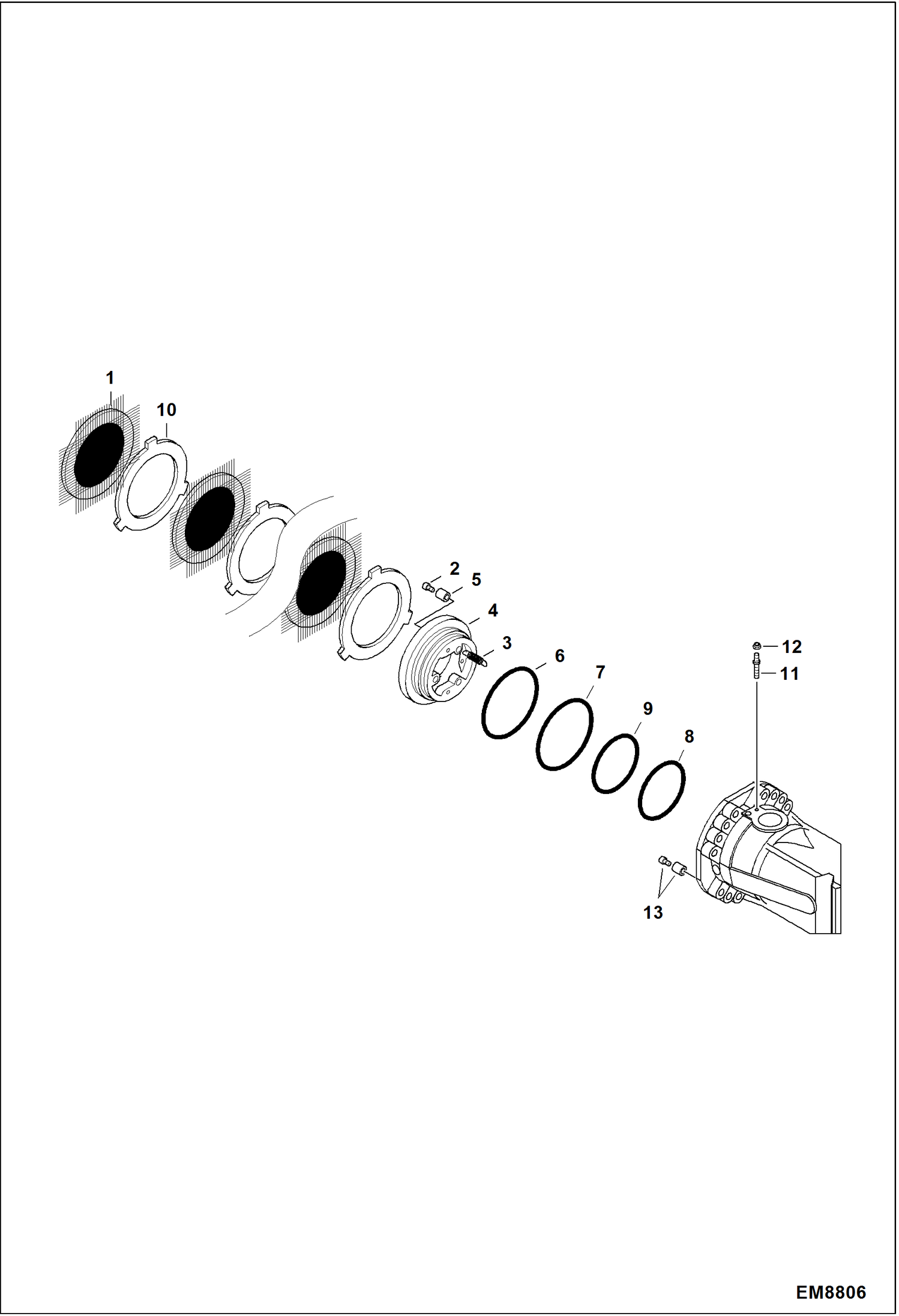 Схема запчастей Bobcat TL470 - FRONT AXLE (Brakes) DRIVE SYSTEM