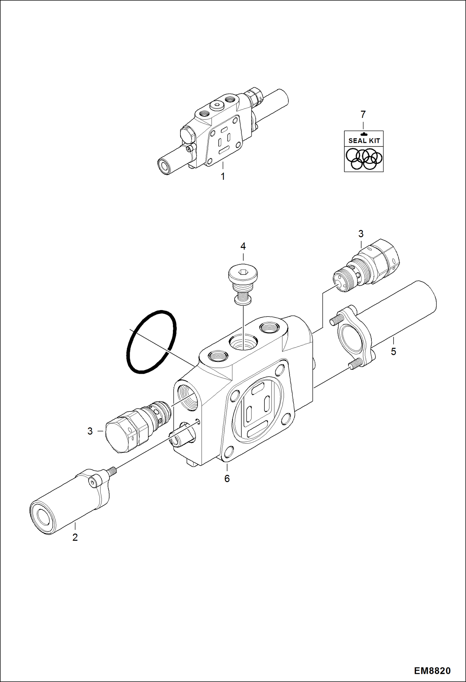 Схема запчастей Bobcat 418 - VALVE SECTION (Slew) (S/N AB4711501 & Above) HYDRAULIC SYSTEM