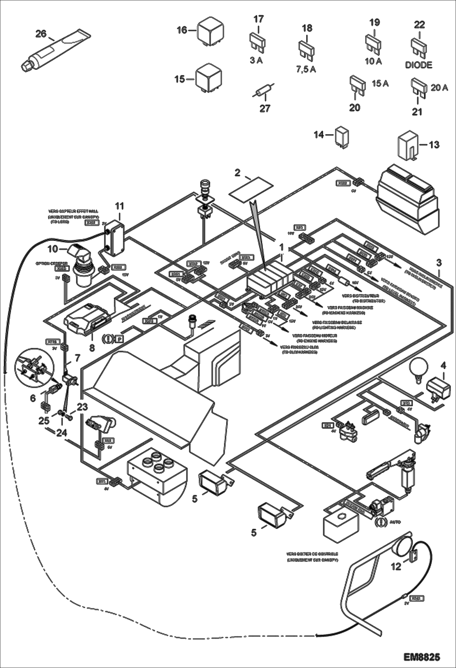 Схема запчастей Bobcat VR530C - ELECTRICAL CIRCUIT CAB ELECTRICAL SYSTEM