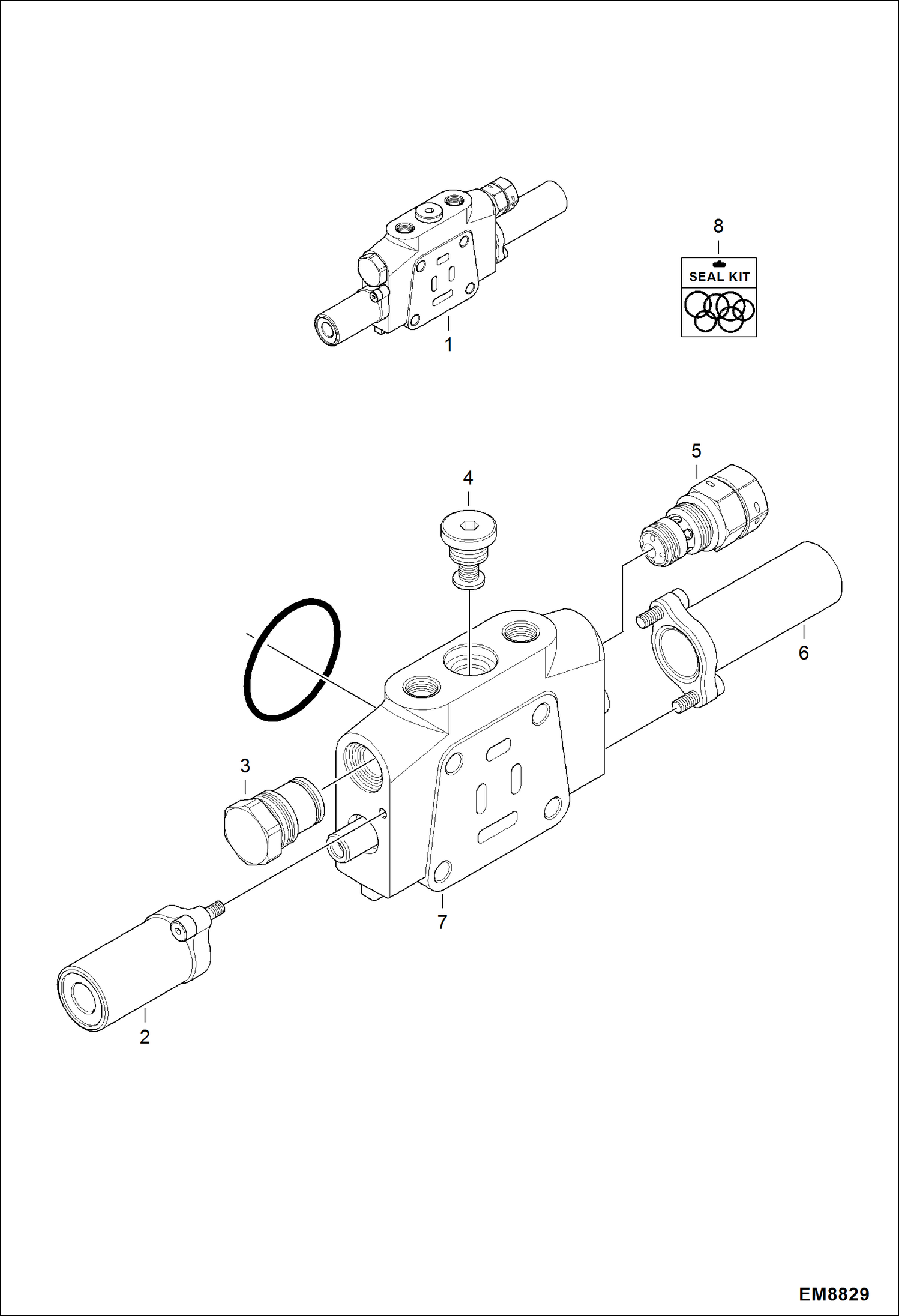 Схема запчастей Bobcat 418 - VALVE SECTION (Boom) (S/N AB4711501 & Above) HYDRAULIC SYSTEM