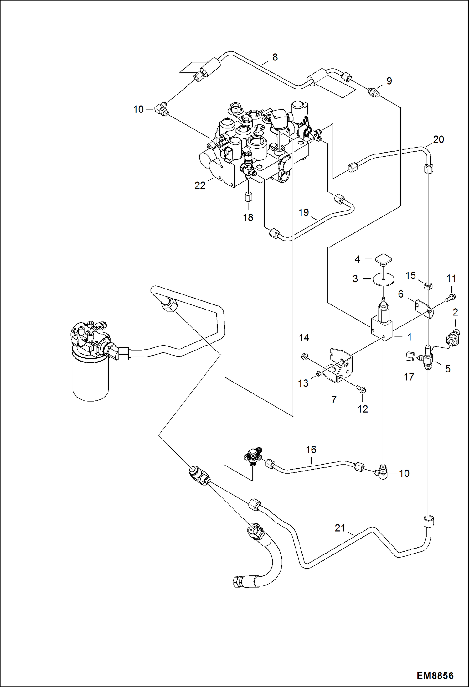 Схема запчастей Bobcat S-Series - MANUAL LIFT RELEASE SYSTEM (Selectable Joystick Controls) HYDRAULIC SYSTEM