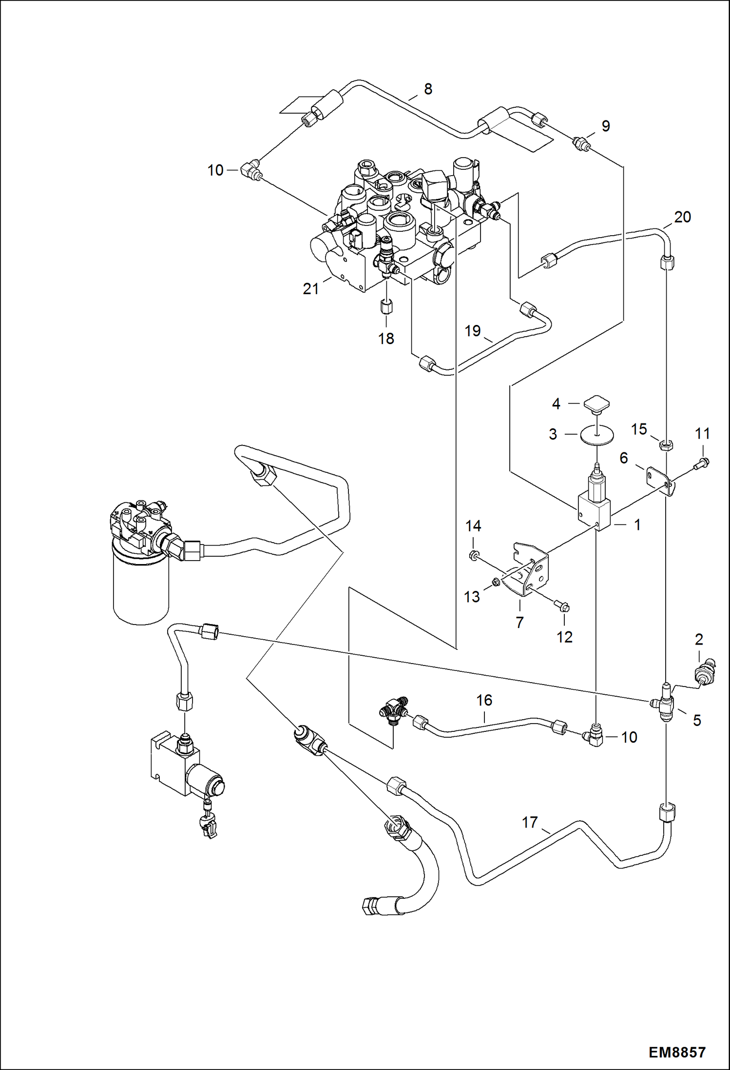 Схема запчастей Bobcat T-Series - MANUAL LIFT RELEASE SYSTEM (Selectable Joystick Controls) HYDRAULIC SYSTEM