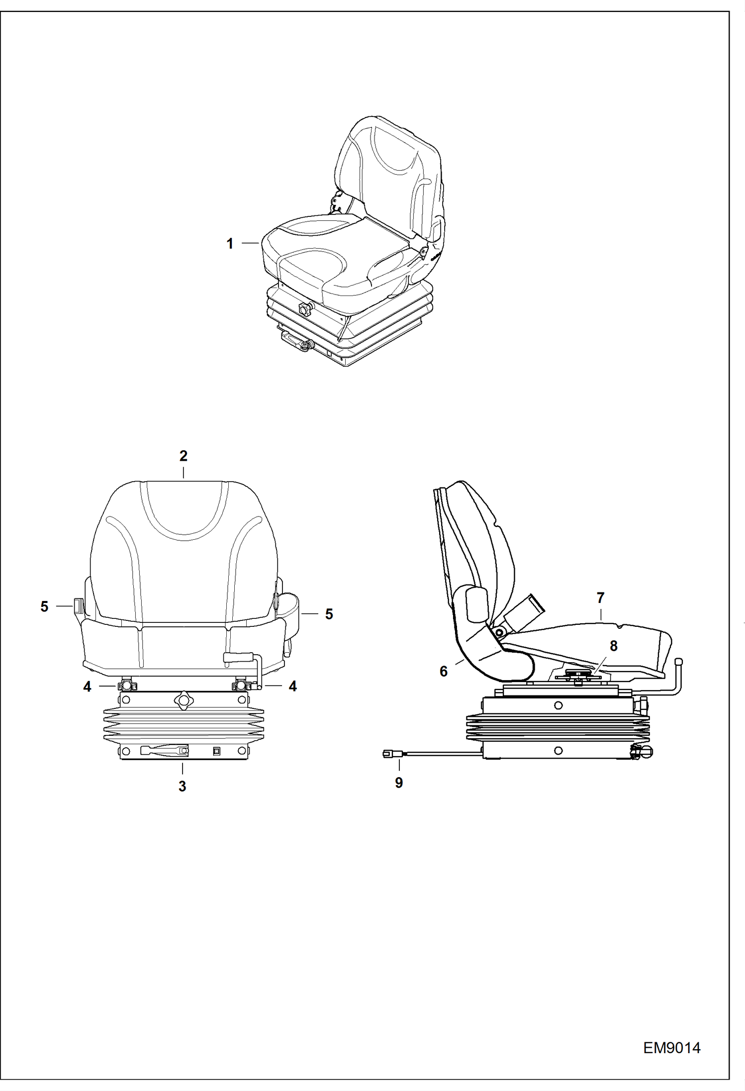 Схема запчастей Bobcat TL360 - SEAT ASSY (Mechanical Suspension)(AMA) ACCESSORIES & OPTIONS