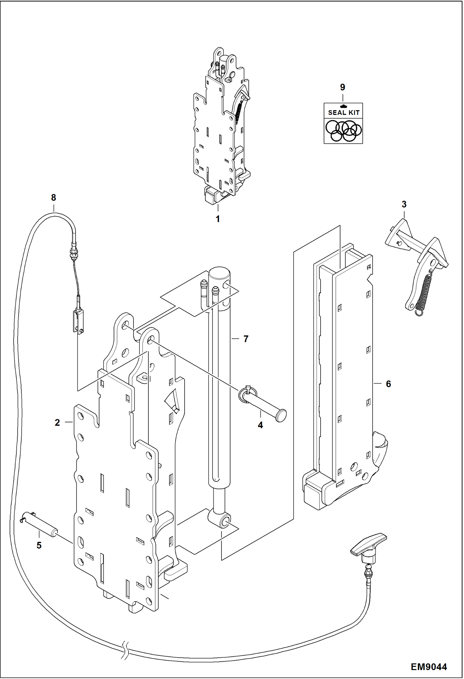 Схема запчастей Bobcat TL360 - REAR HYDRAULIC HOOK ACCESSORIES & OPTIONS