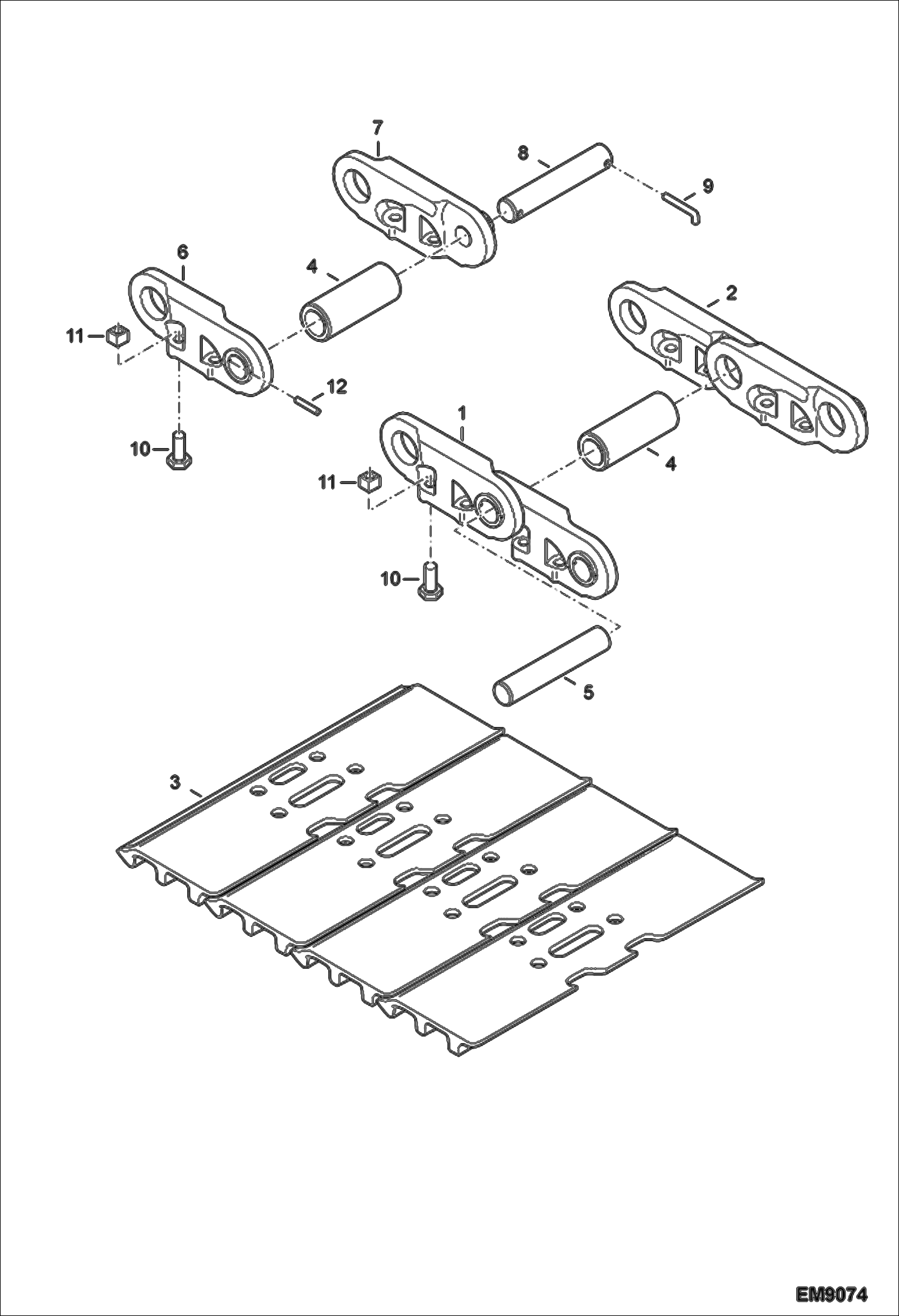 Схема запчастей Bobcat E60 - TRACK (Steel 400mm) UNDERCARRIAGE