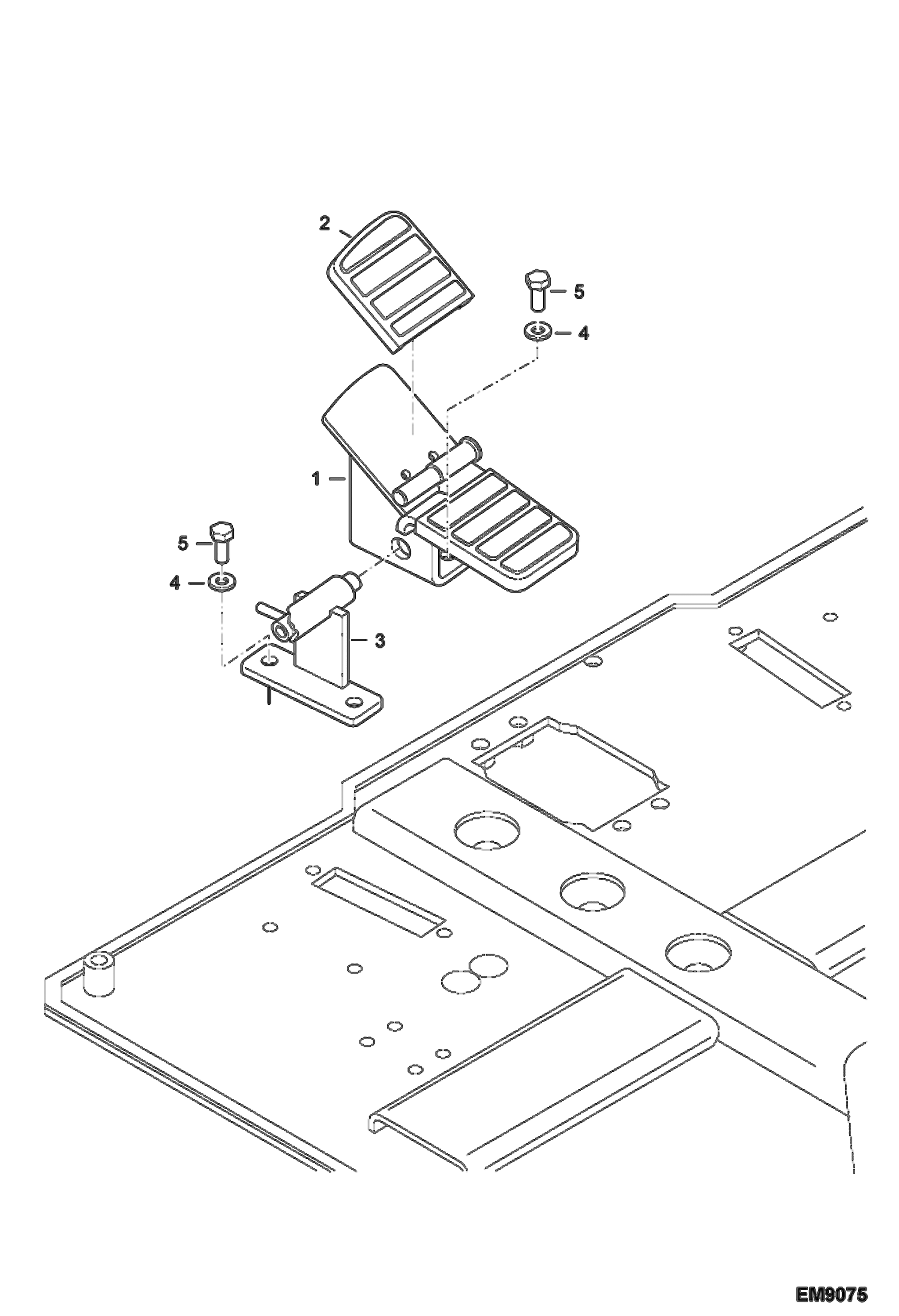 Схема запчастей Bobcat E60 - PEDAL (2nd Auxiliary/Rotation) CONTROLS