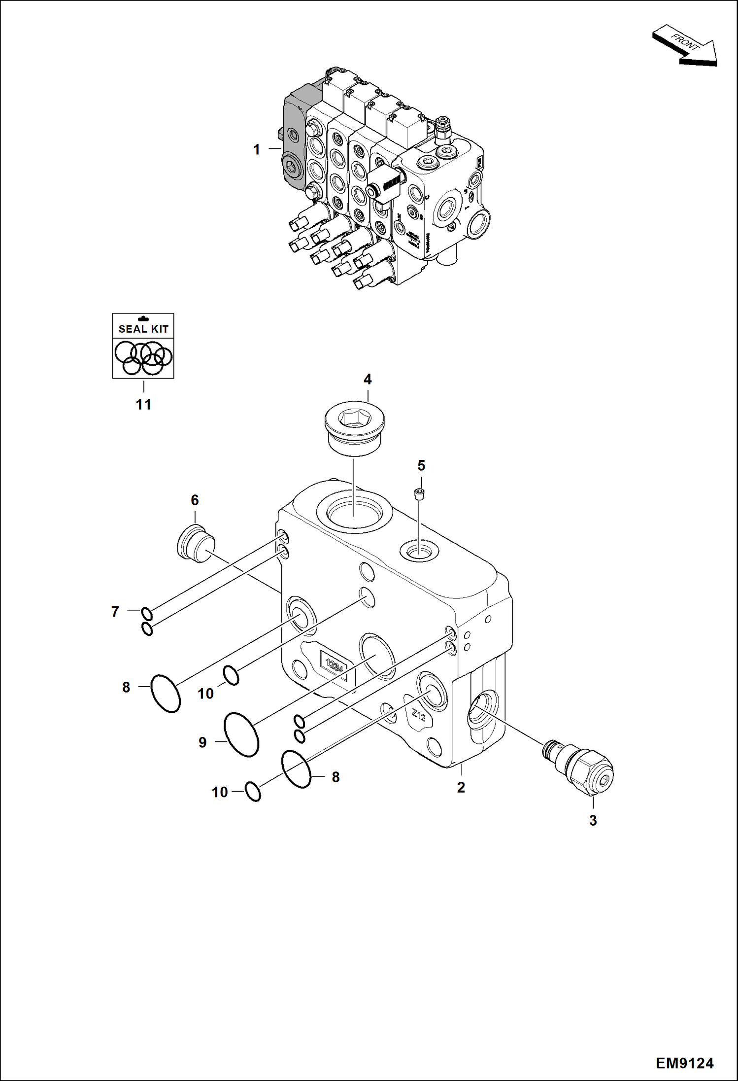 Схема запчастей Bobcat TL470HF - CONTROL VALVE (Outlet Section) HYDRAULIC SYSTEM