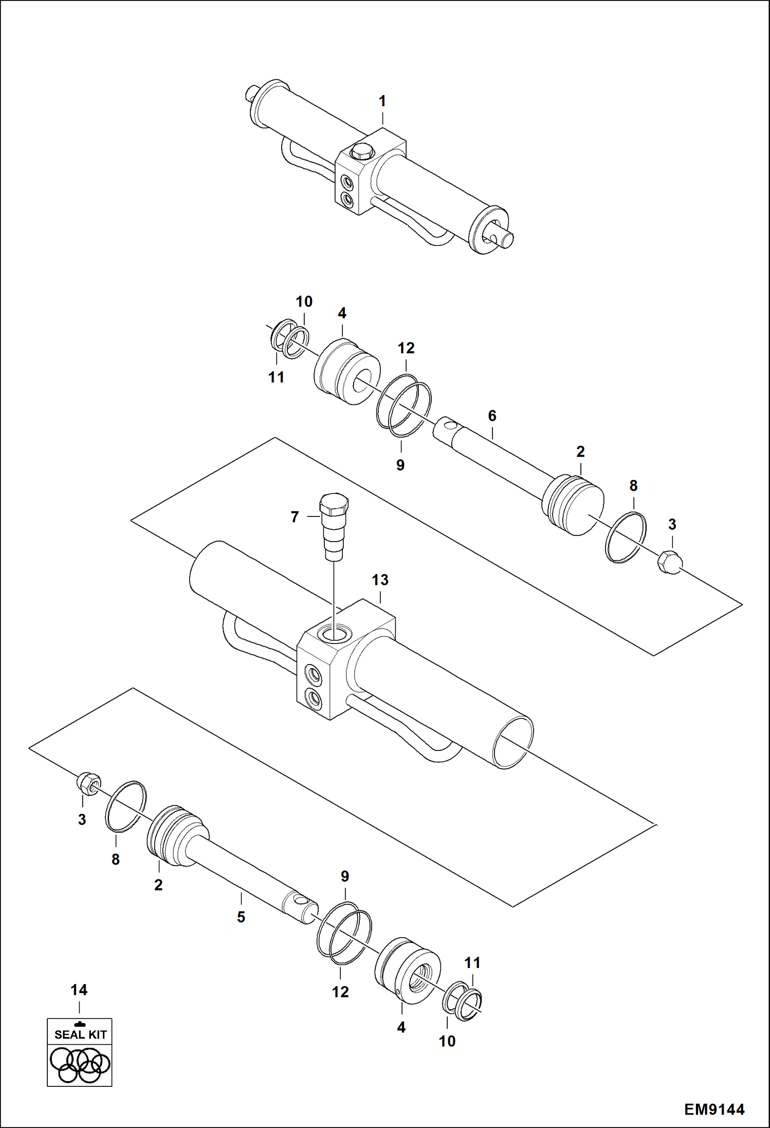 Схема запчастей Bobcat TL360 - QUICK-TACH CYLINDER ACCESSORIES & OPTIONS