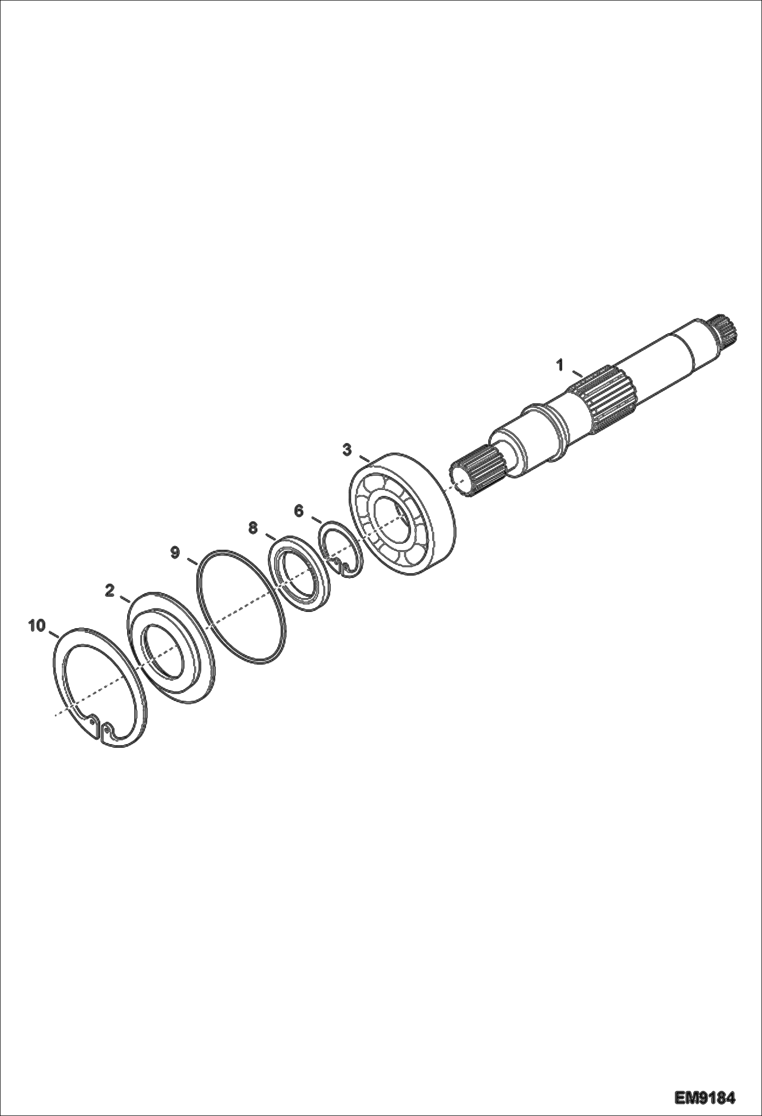 Схема запчастей Bobcat E60 - HYDRAULIC PUMP (Shaft) HYDRAULIC SYSTEM