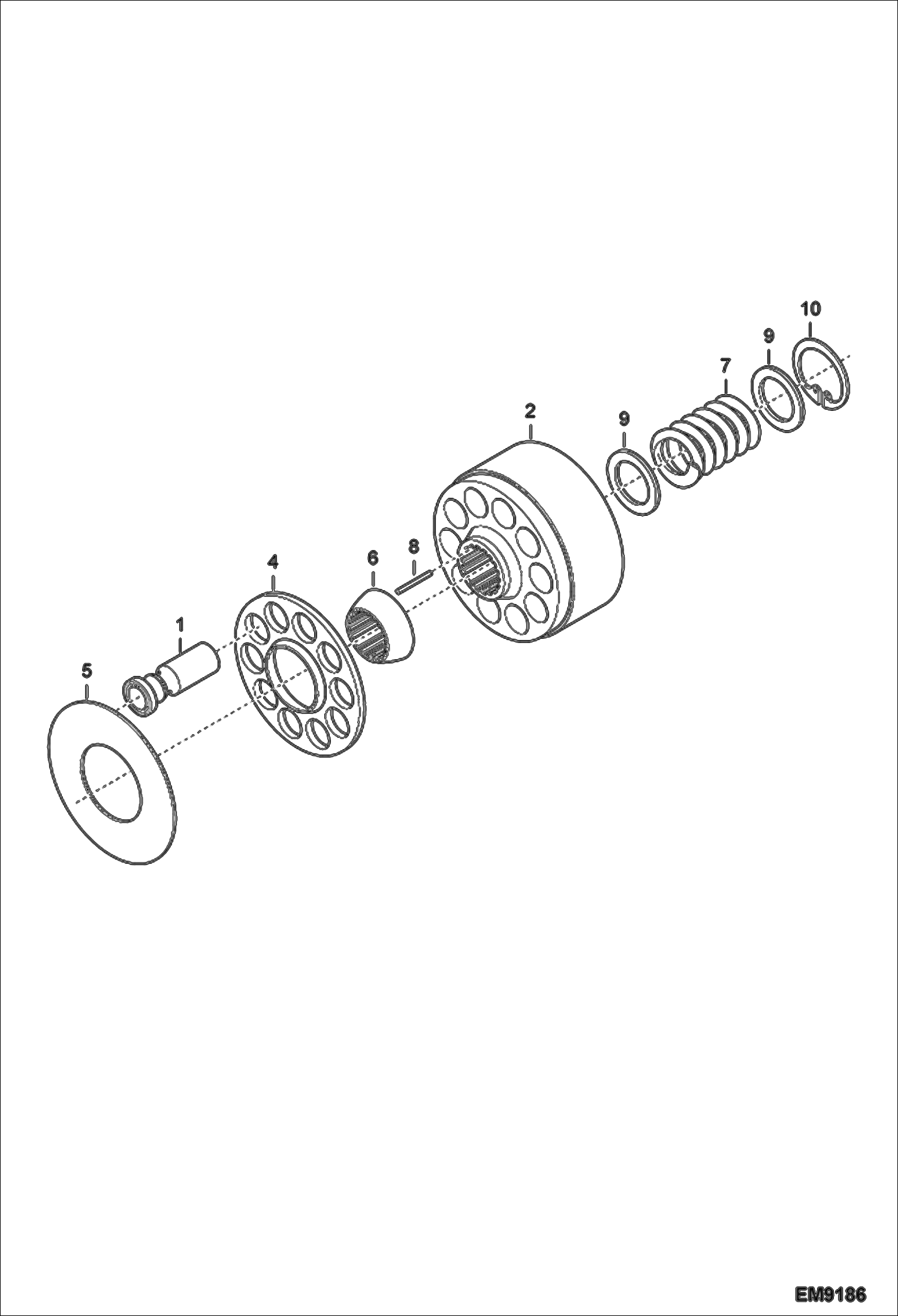 Схема запчастей Bobcat E60 - HYDRAULIC PUMP (Rotary Group) HYDRAULIC SYSTEM