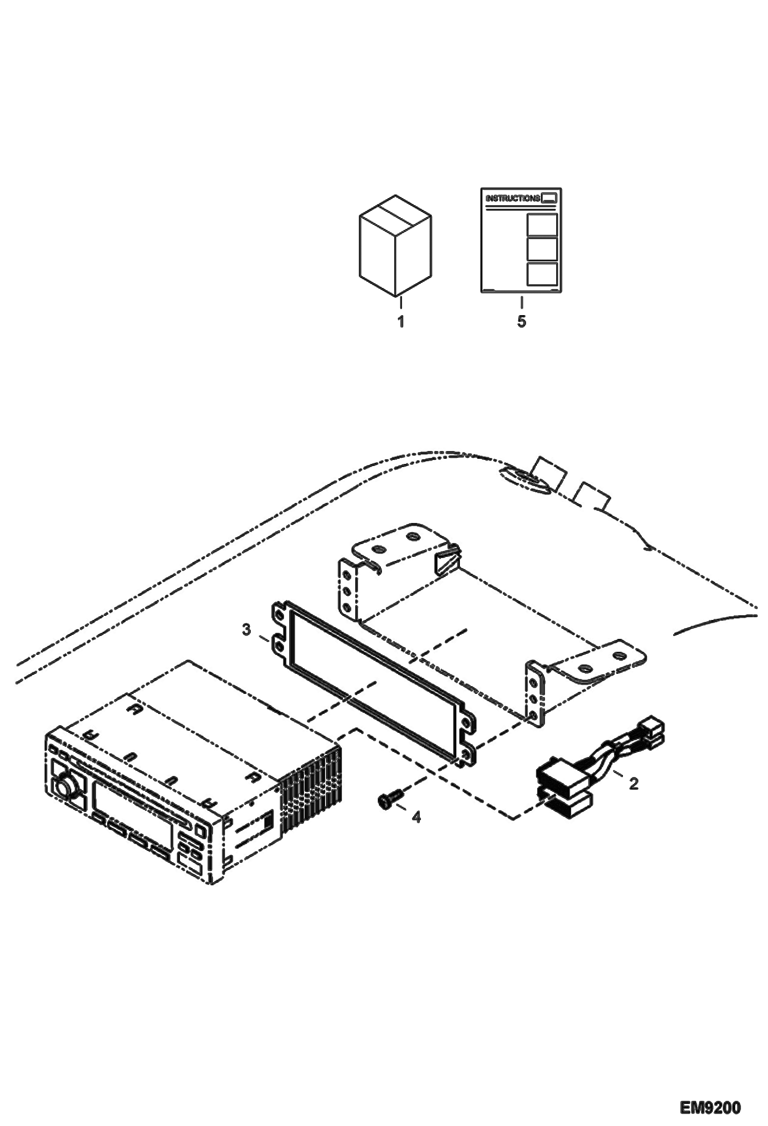 Схема запчастей Bobcat E80 - RADIO ADAPTER KIT (EMEA) ACCESSORIES & OPTIONS