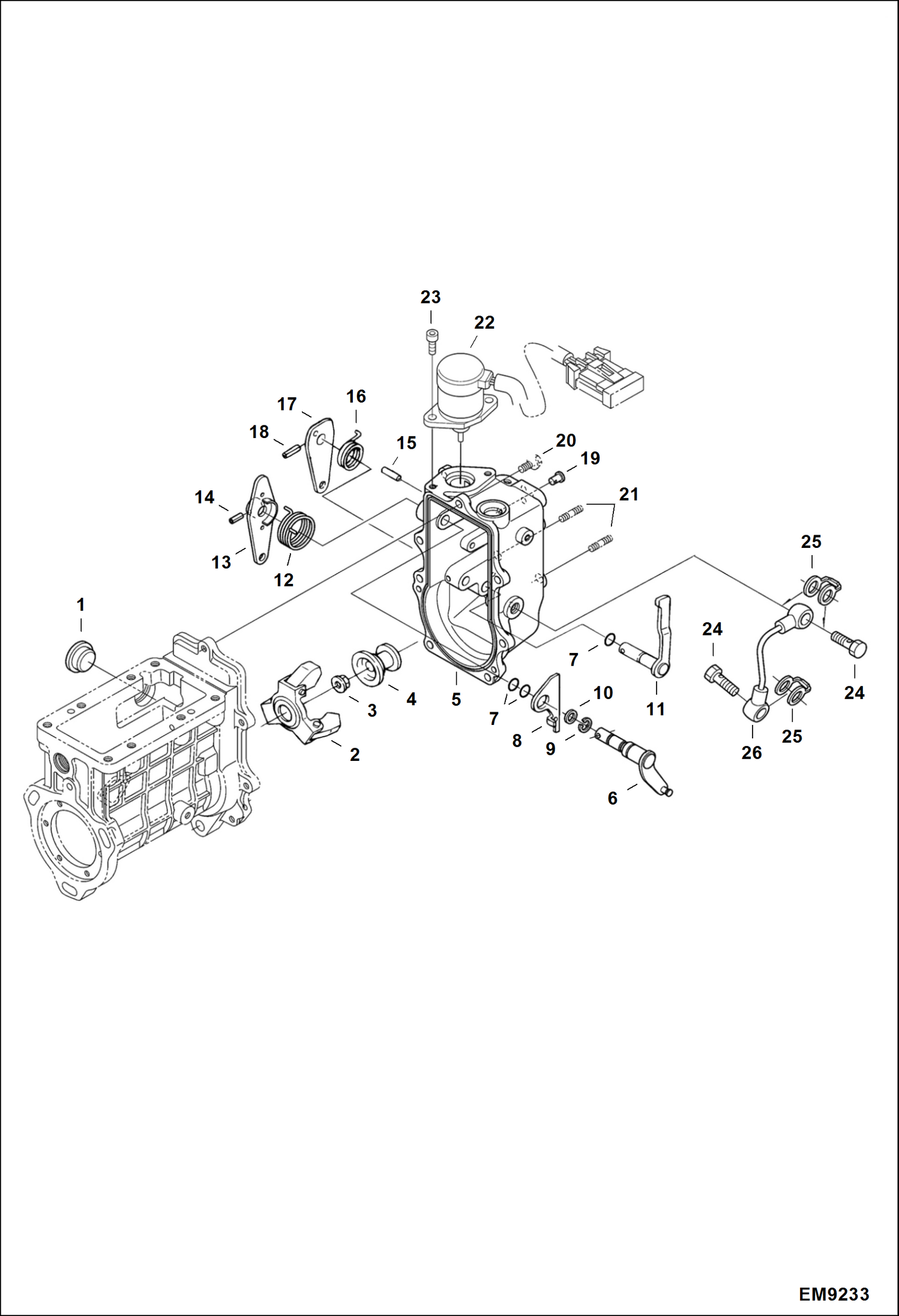 Схема запчастей Bobcat T2250 - GOVERNOR POWER UNIT