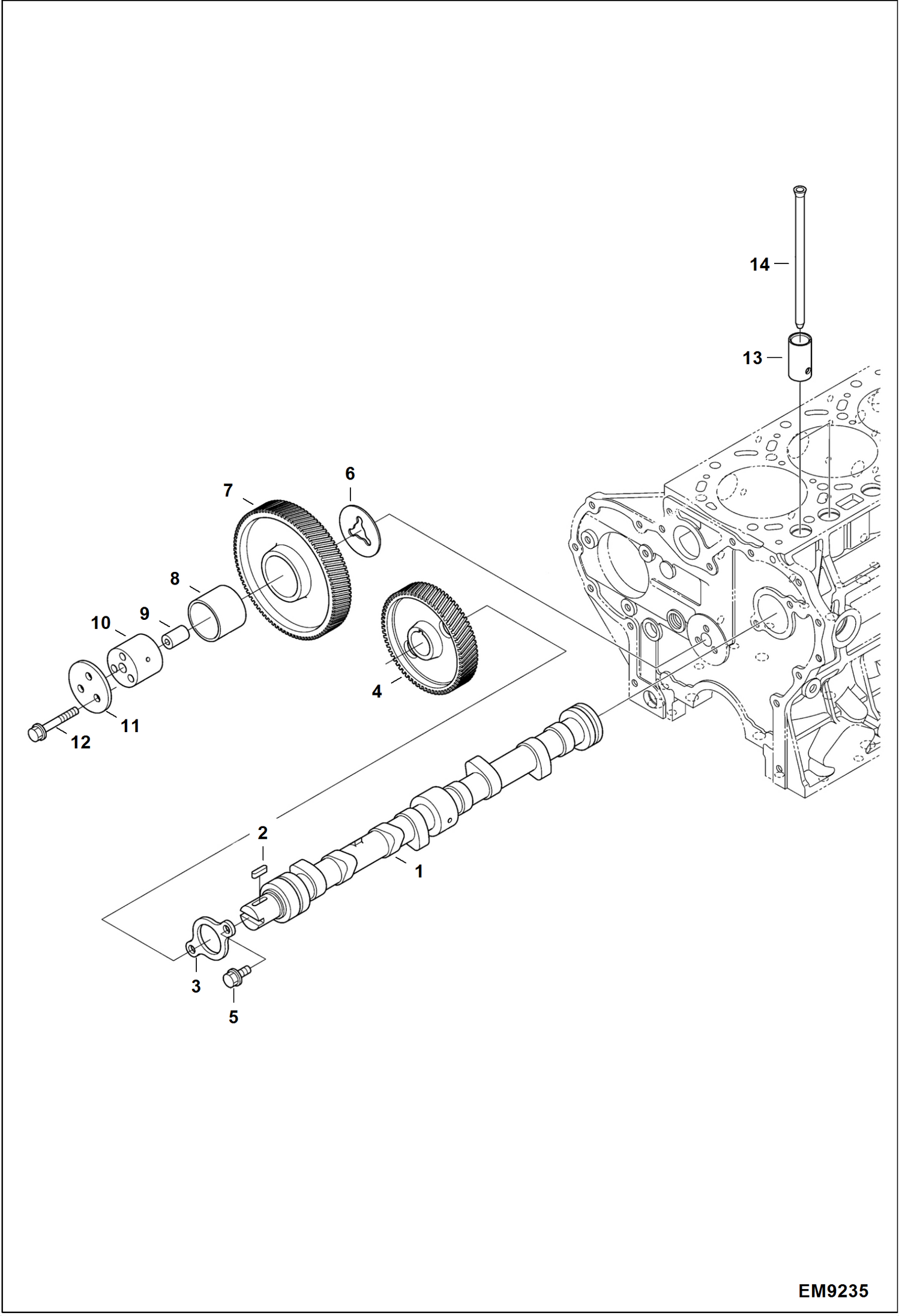 Схема запчастей Bobcat T2250 - CAMSHAFT POWER UNIT