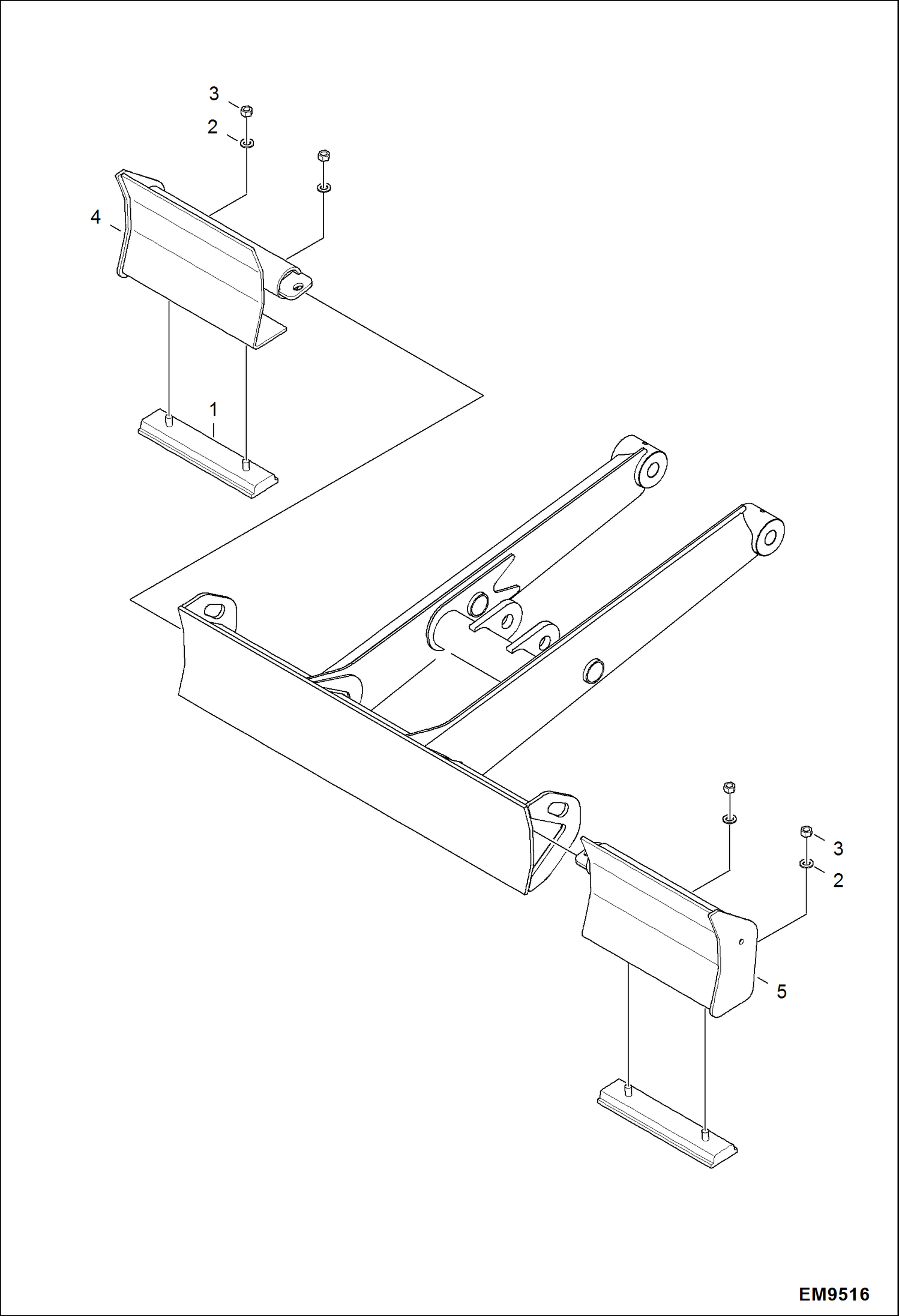 Схема запчастей Bobcat 324 - BLADE EXTENSIONS (Pad) (AKY511330 & Above) ACCESSORIES & OPTIONS