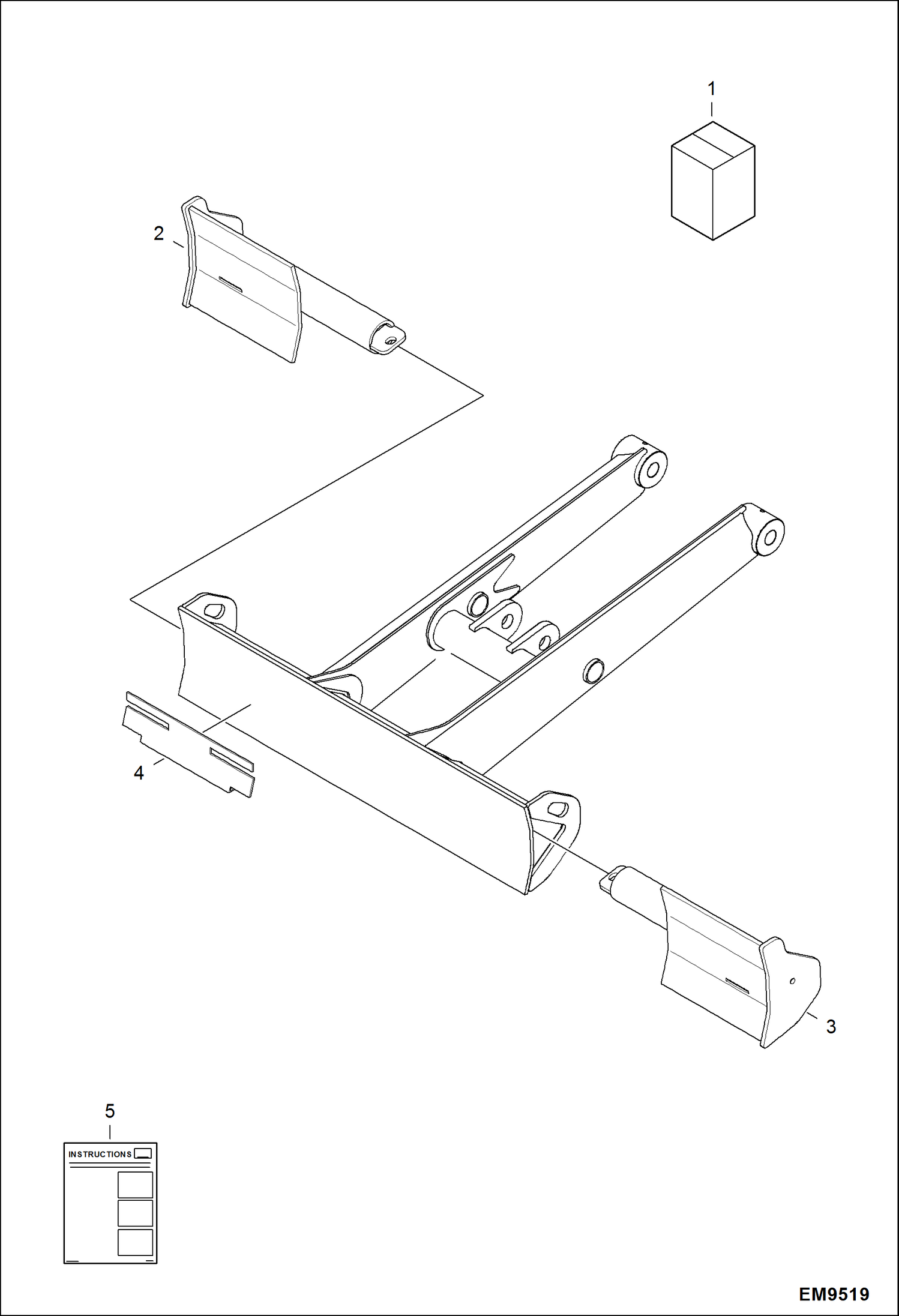 Схема запчастей Bobcat 324 - BLADE EXTENSIONS KIT (AKY511001 - 11329) ACCESSORIES & OPTIONS