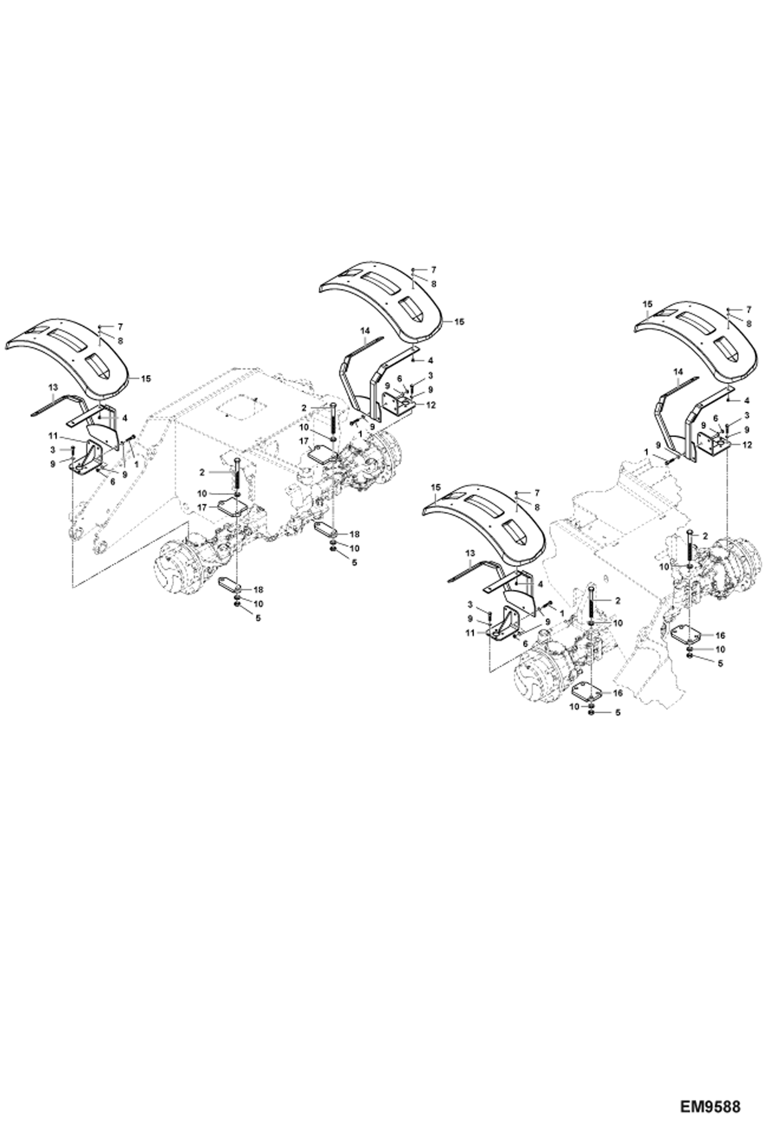 Схема запчастей Bobcat TR38160 - MUDGUARD MAIN FRAME