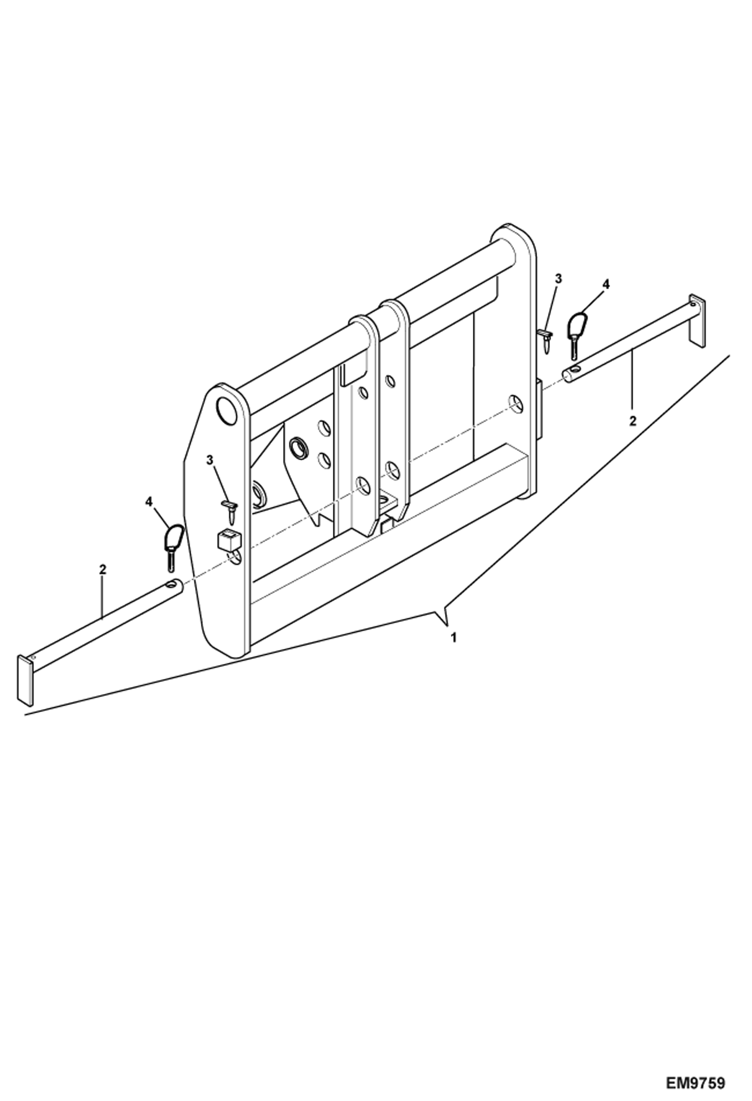 Схема запчастей Bobcat TR38160 - FORK HOLDER MAIN FRAME