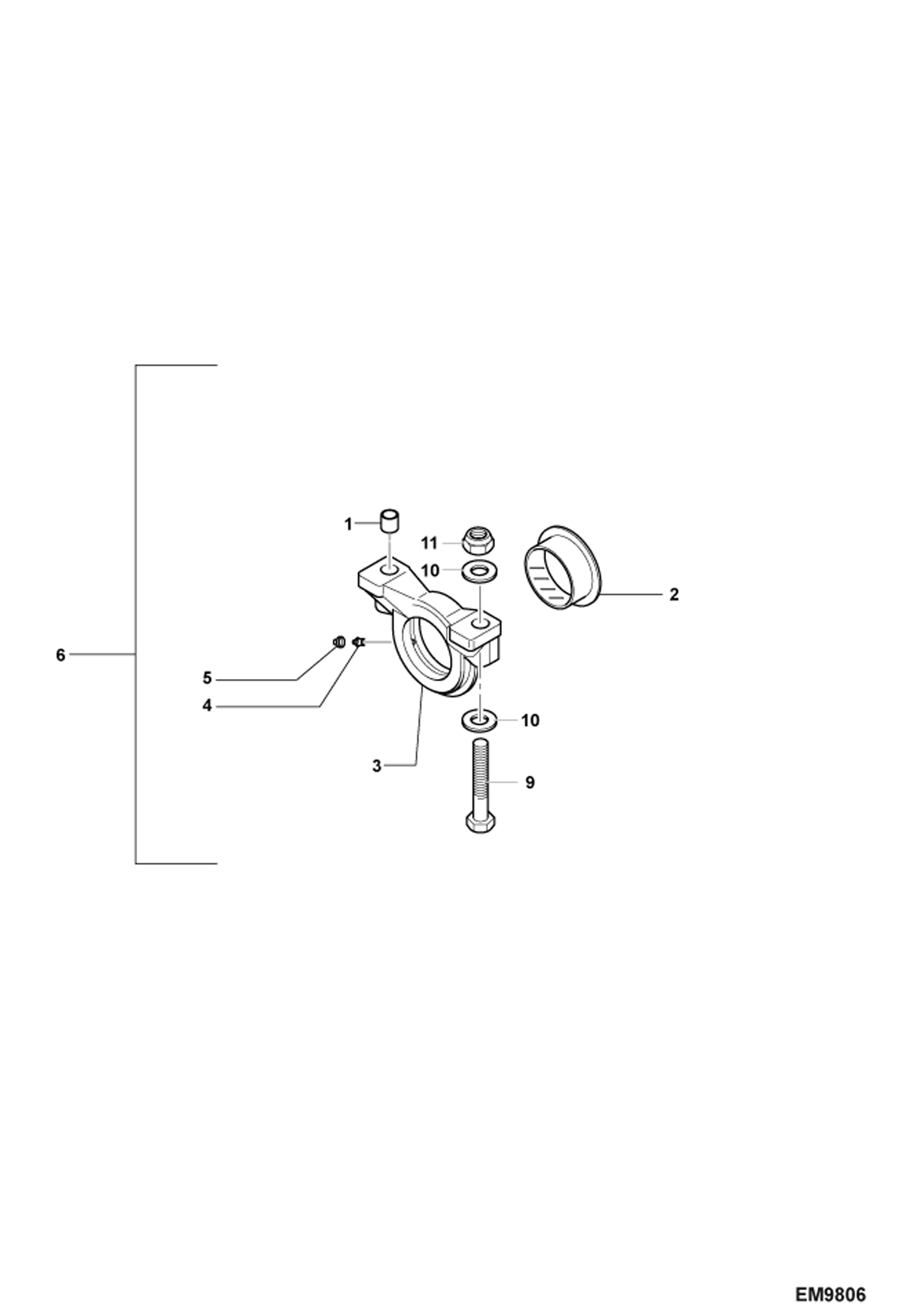 Схема запчастей Bobcat TR38160 - AXLE OSCILLATING SUPPORTS DRIVE SYSTEM