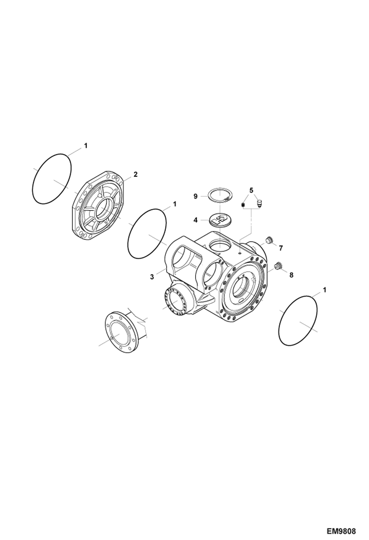 Схема запчастей Bobcat TR38160 - REAR AXLE DIFFERENTIAL DRIVE SYSTEM