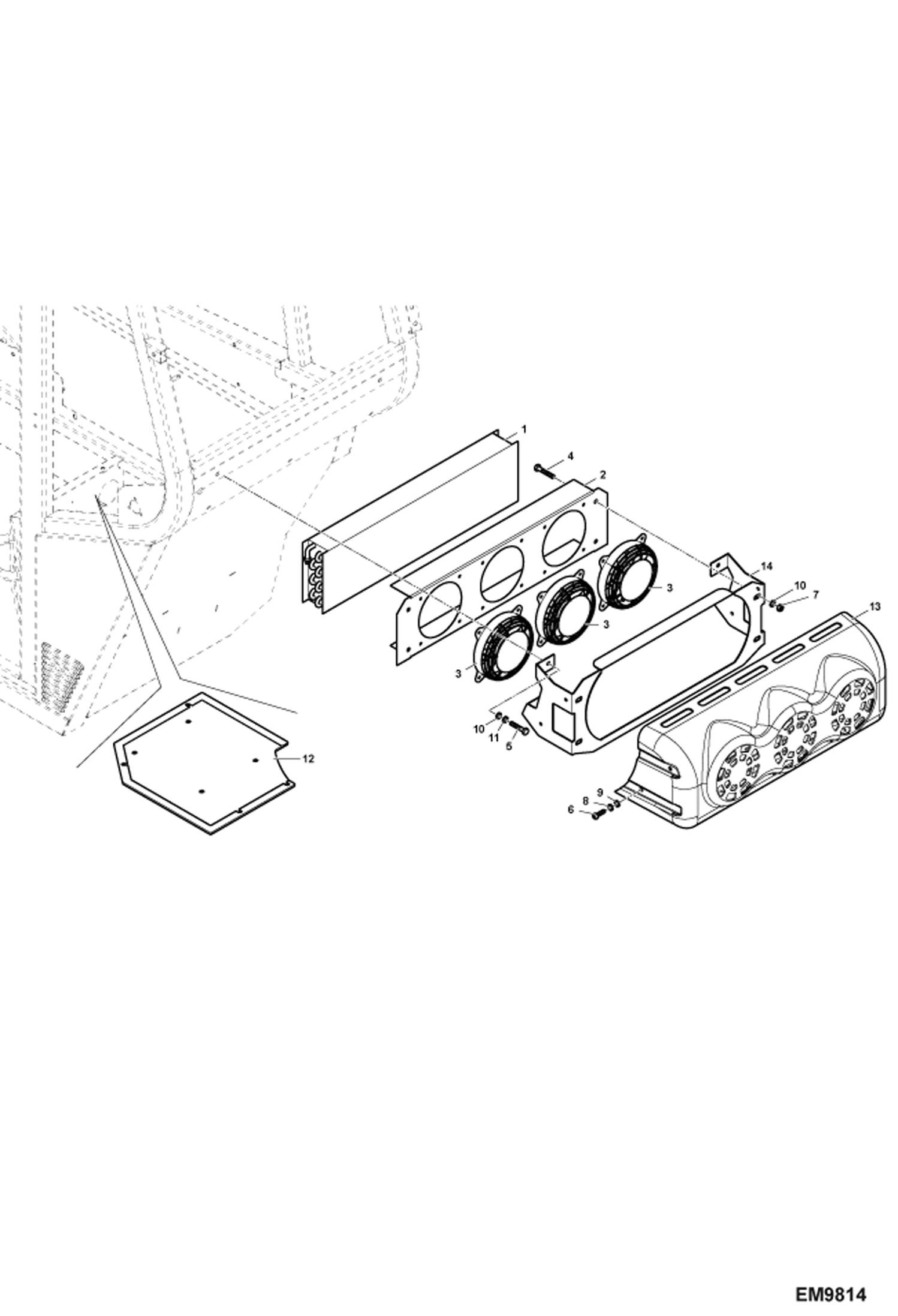 Схема запчастей Bobcat TR38160 - AIR CONDITIONING (External) ACCESSORIES & OPTIONS